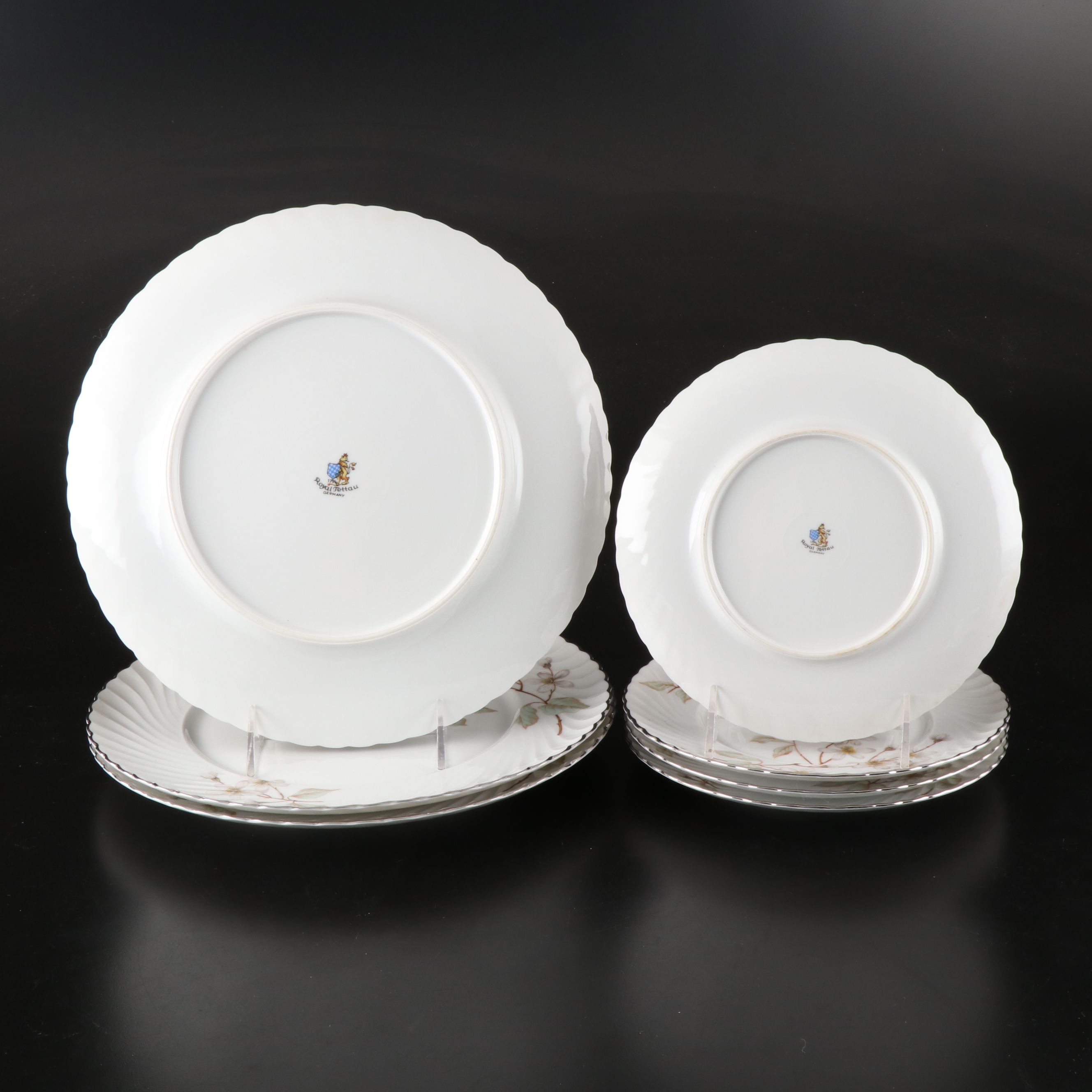 Royal Tettau Porcelain "Dogwood" Dinnerware, Mid to Late 20th Century