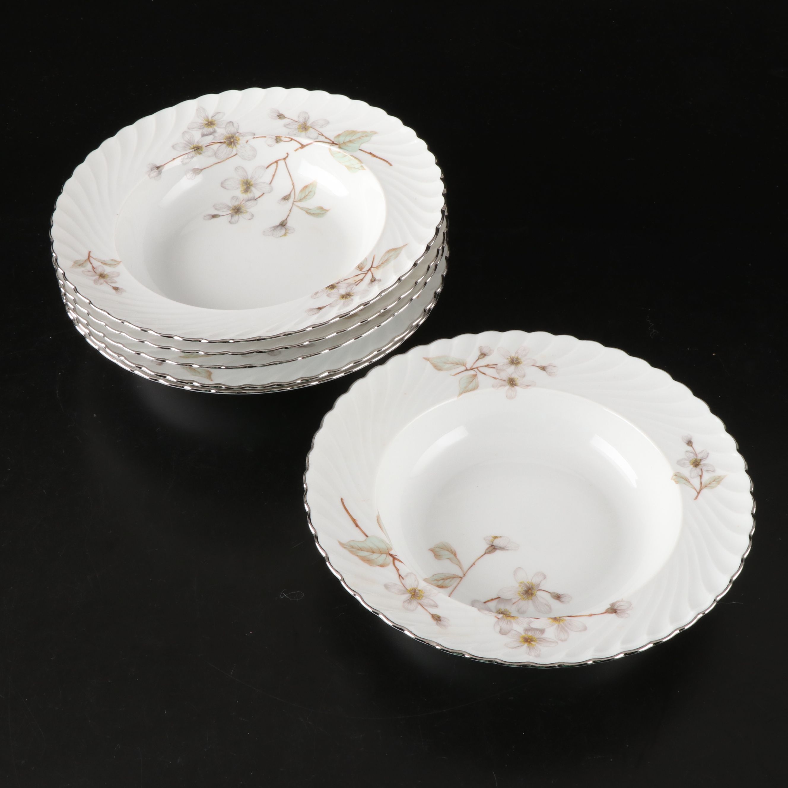Royal Tettau Porcelain "Dogwood" Dinnerware, Mid to Late 20th Century