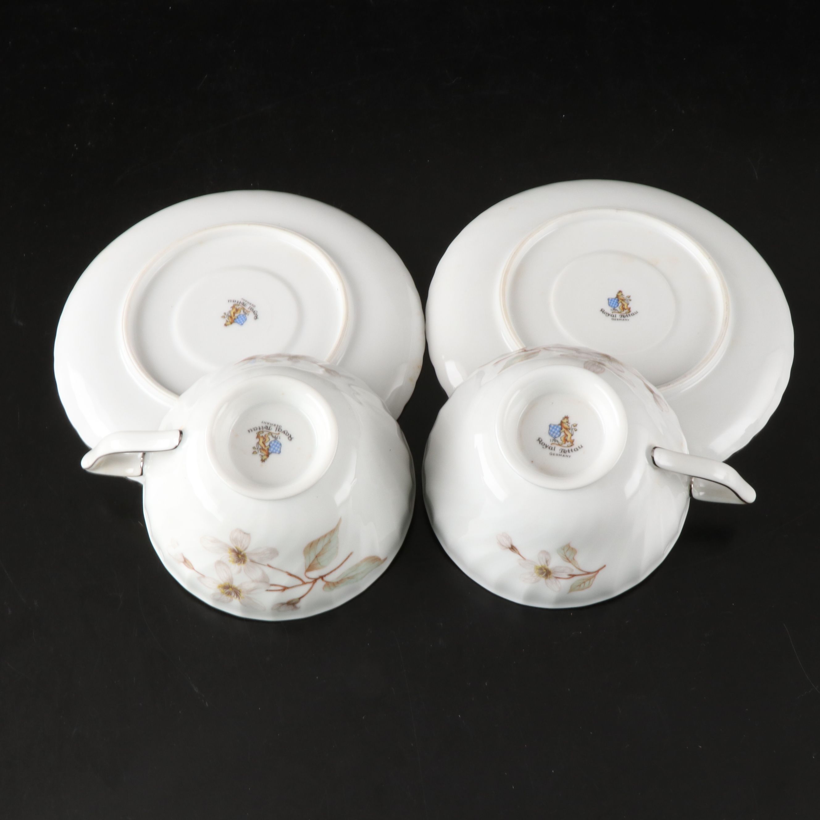 Royal Tettau Porcelain "Dogwood" Dinnerware, Mid to Late 20th Century