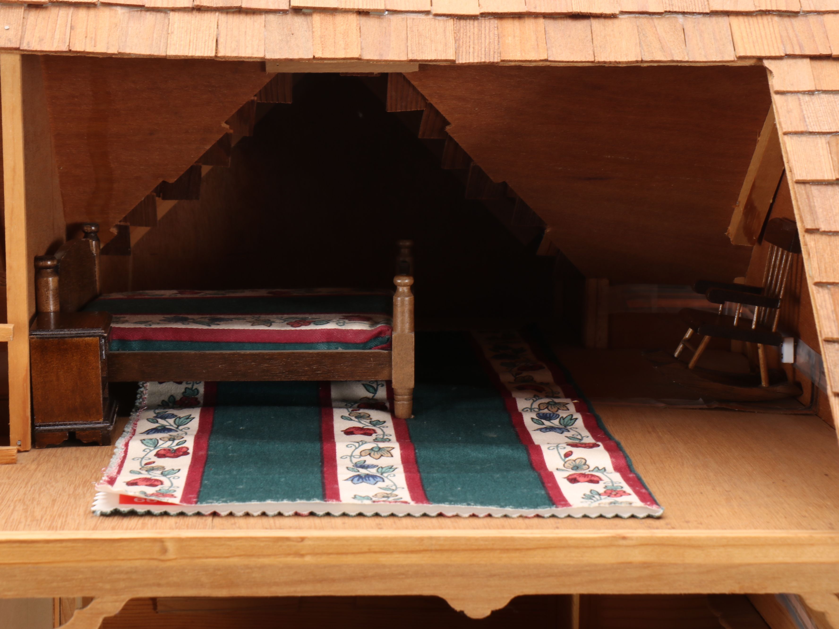 Handcrafted Victorian Style Electrified Wooden Doll House with Accessories