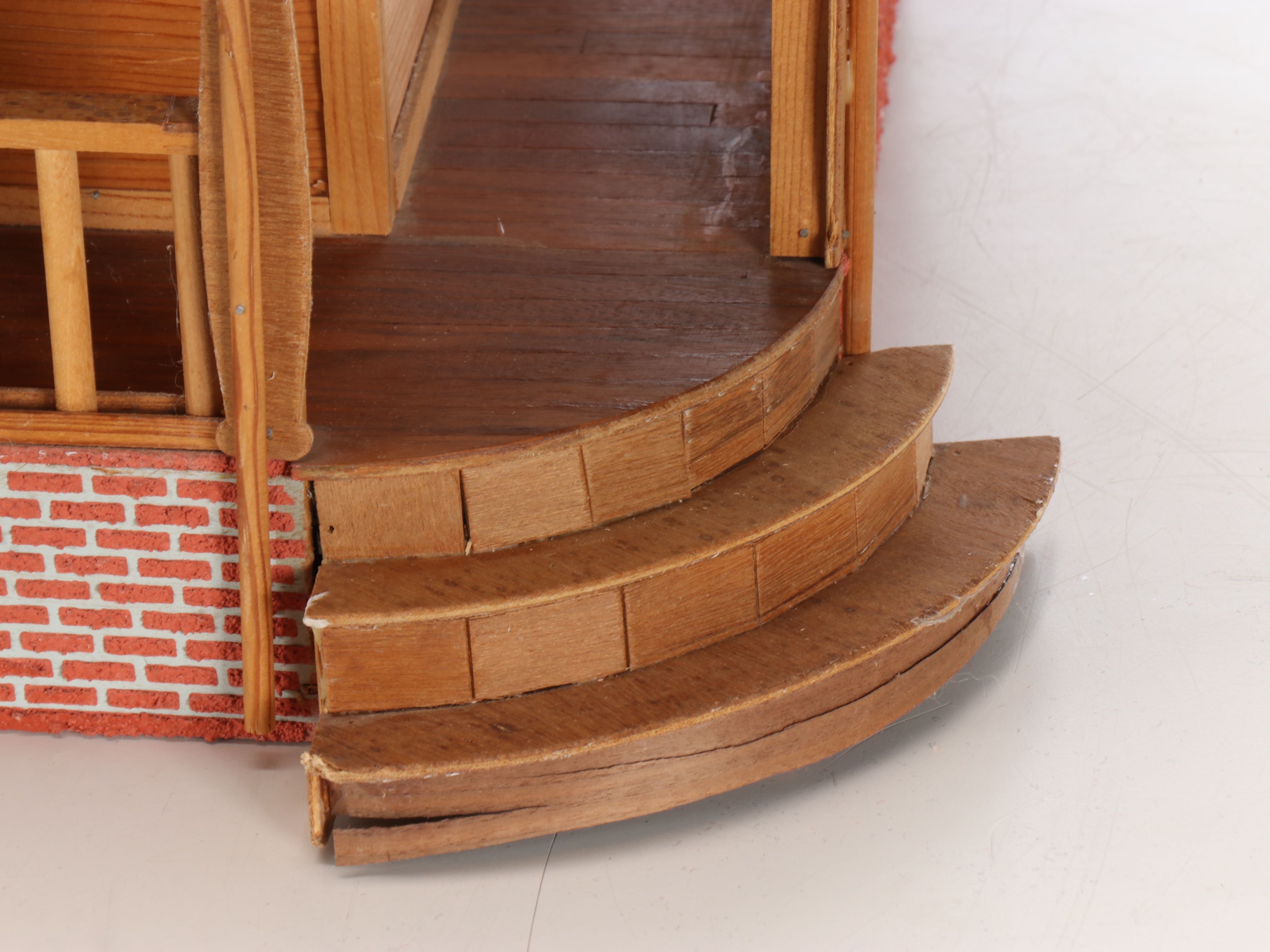 Handcrafted Victorian Style Electrified Wooden Doll House with Accessories