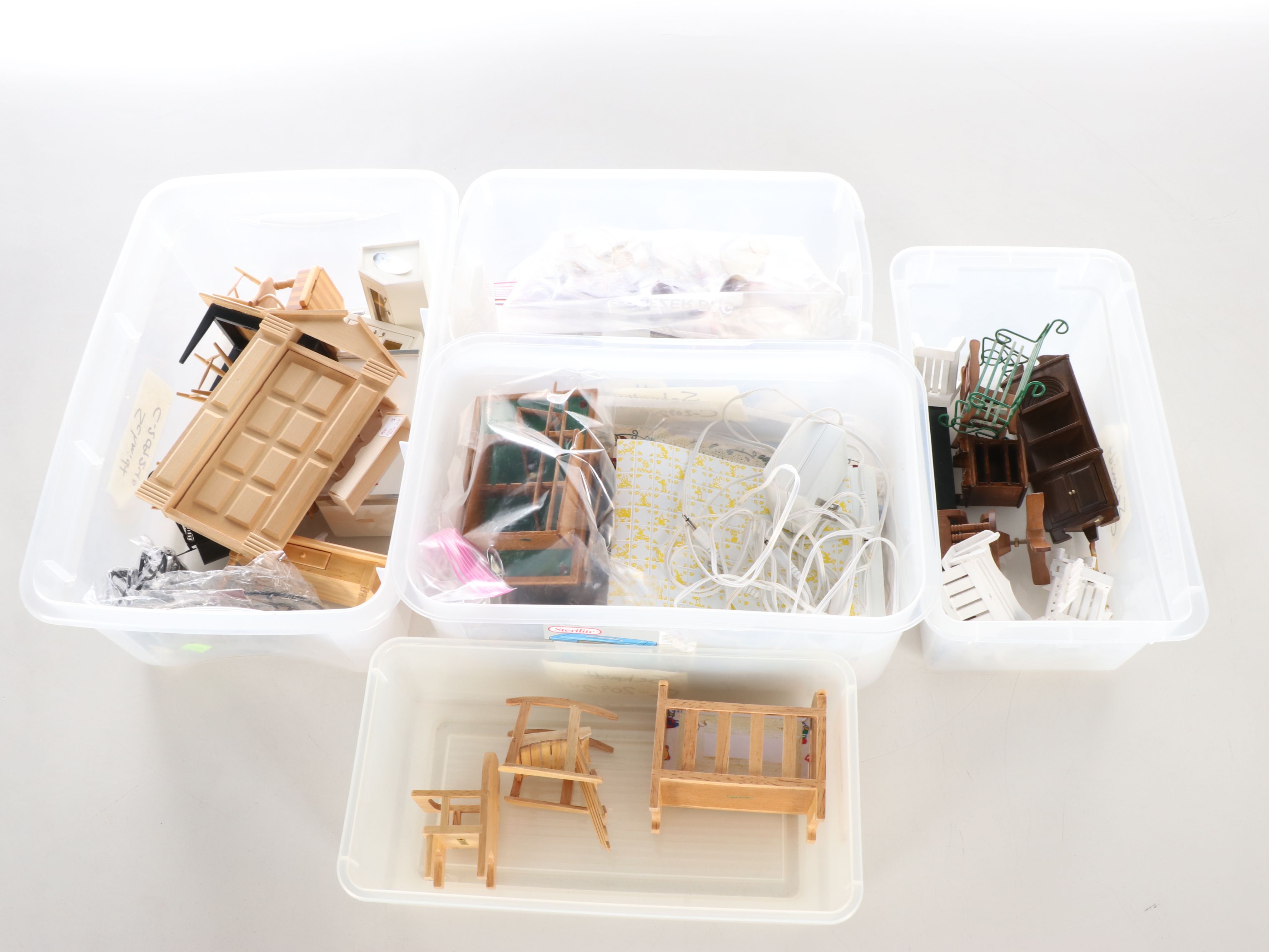 Handcrafted Victorian Style Electrified Wooden Doll House with Accessories