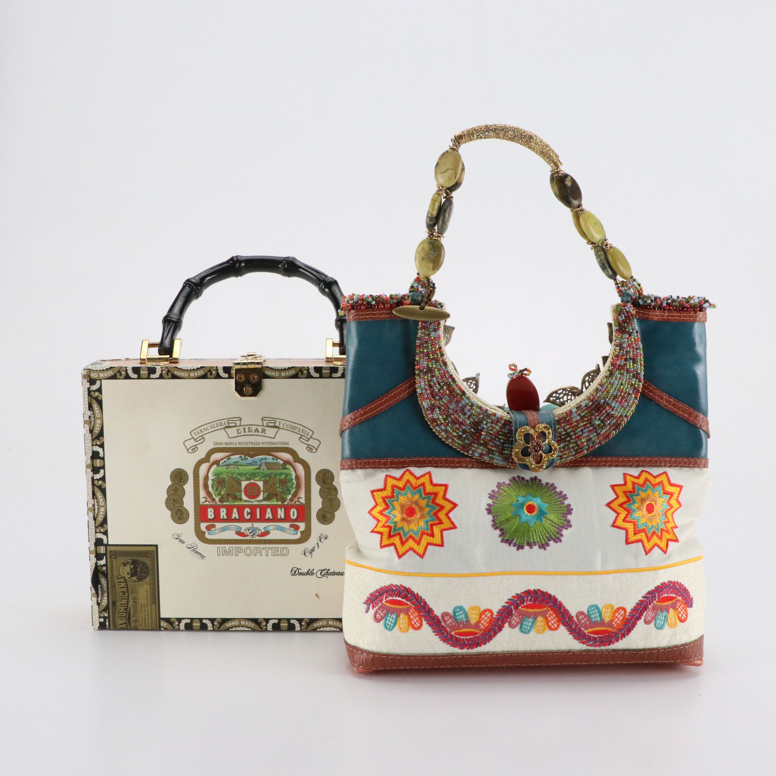 Mary Frances Embellished Bag and Other New York Motif Cigar Box Purse