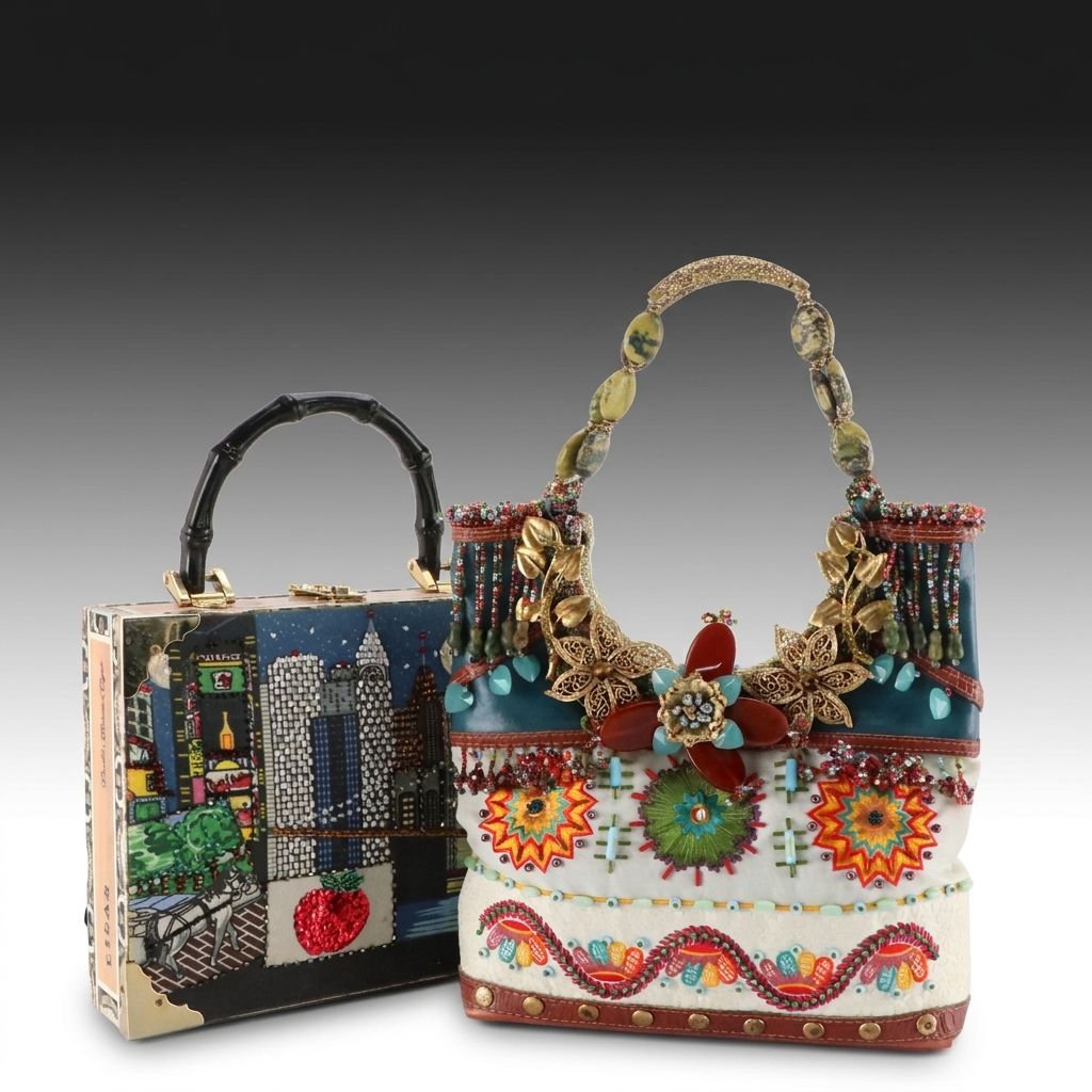 Mary Frances Embellished Bag and Other New York Motif Cigar Box Purse