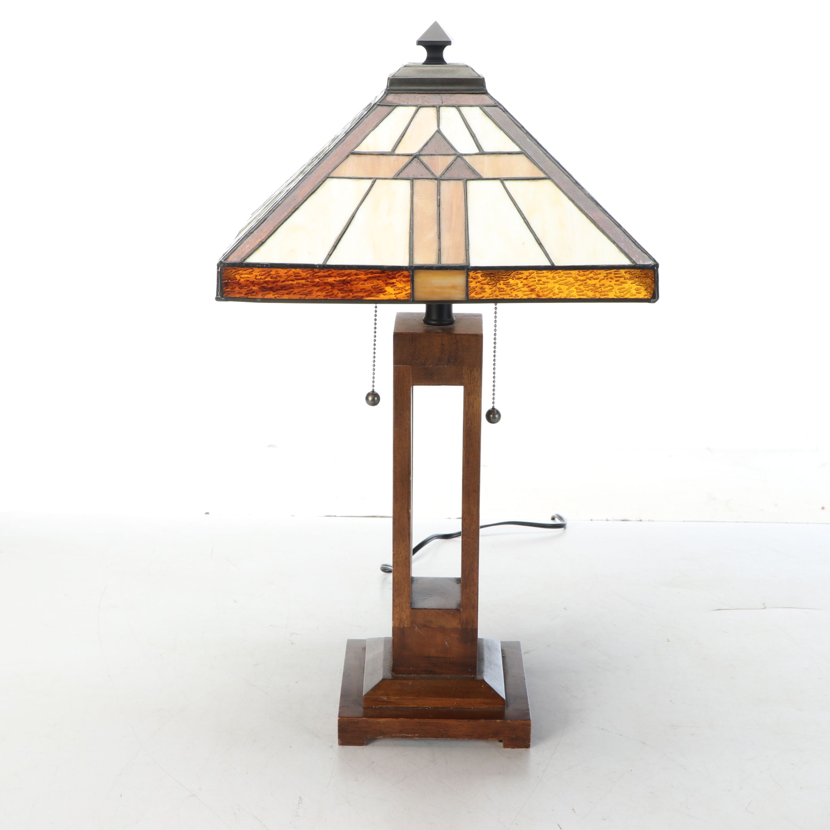 Craftsman Style Stained Glass Shade Table Lamp