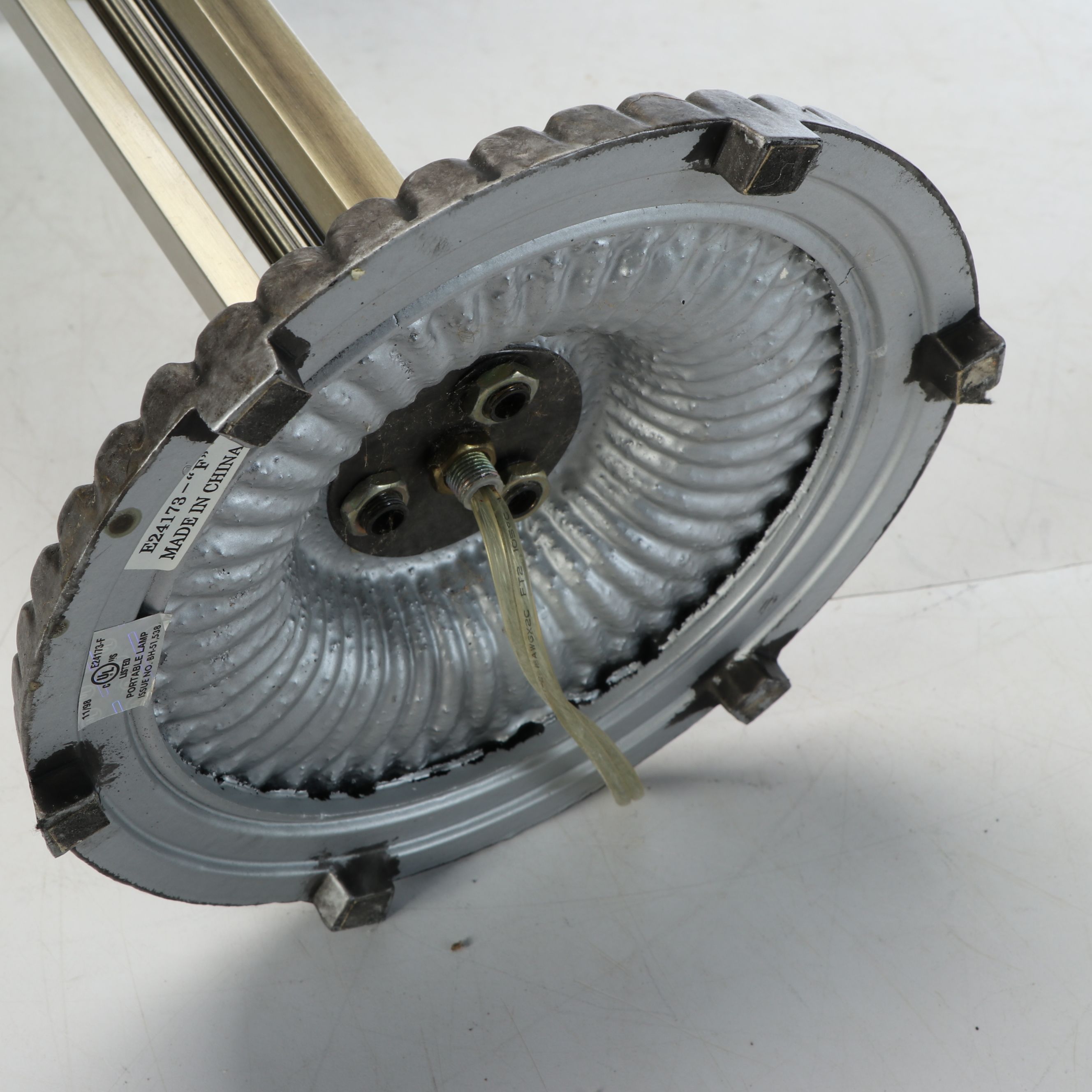 Deco Revival Champagne Nickel Table Lamp with White Panel Glass Shade