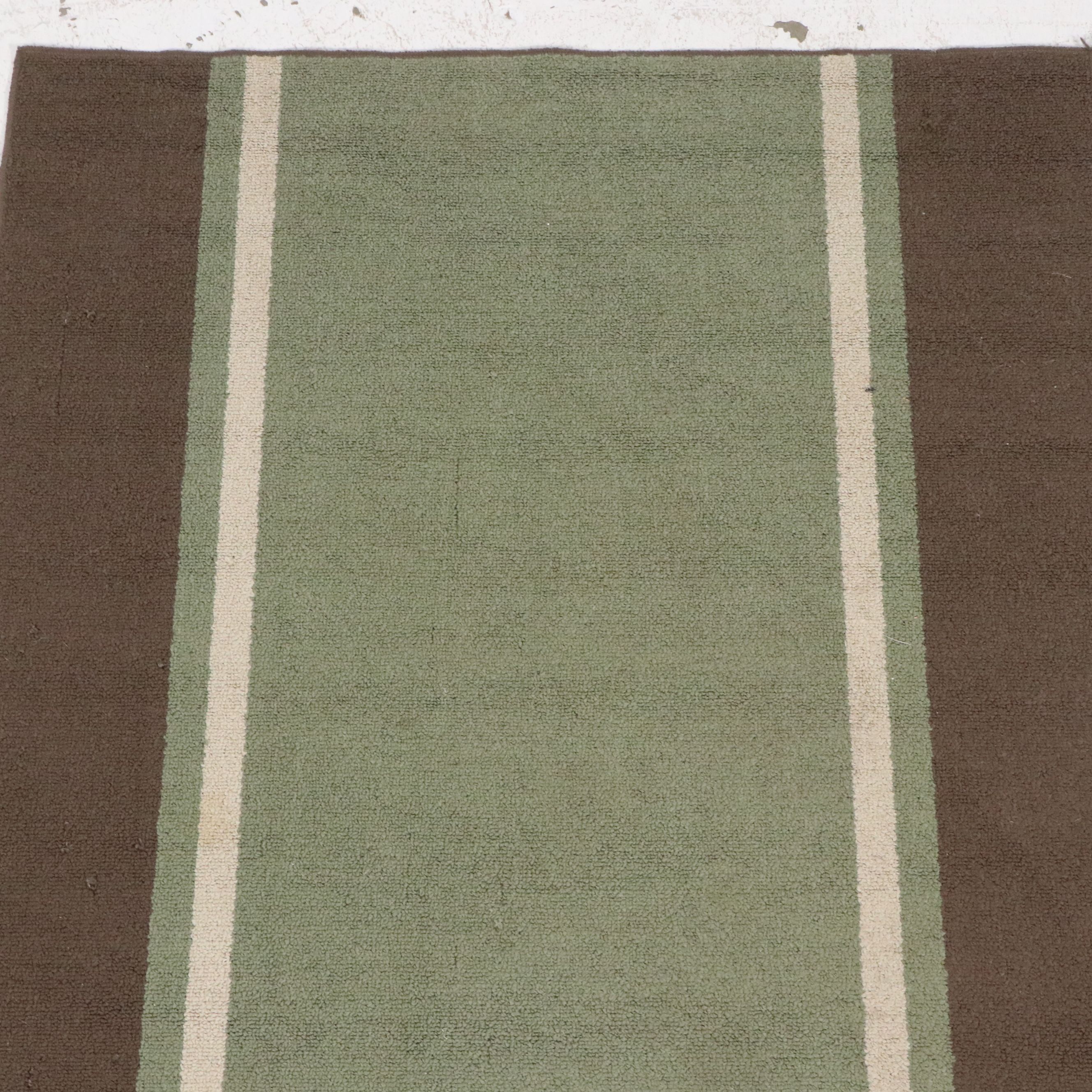 4'1 x 5'6 Machine Made Room Essentials Brown and Green Stripe Area Rug
