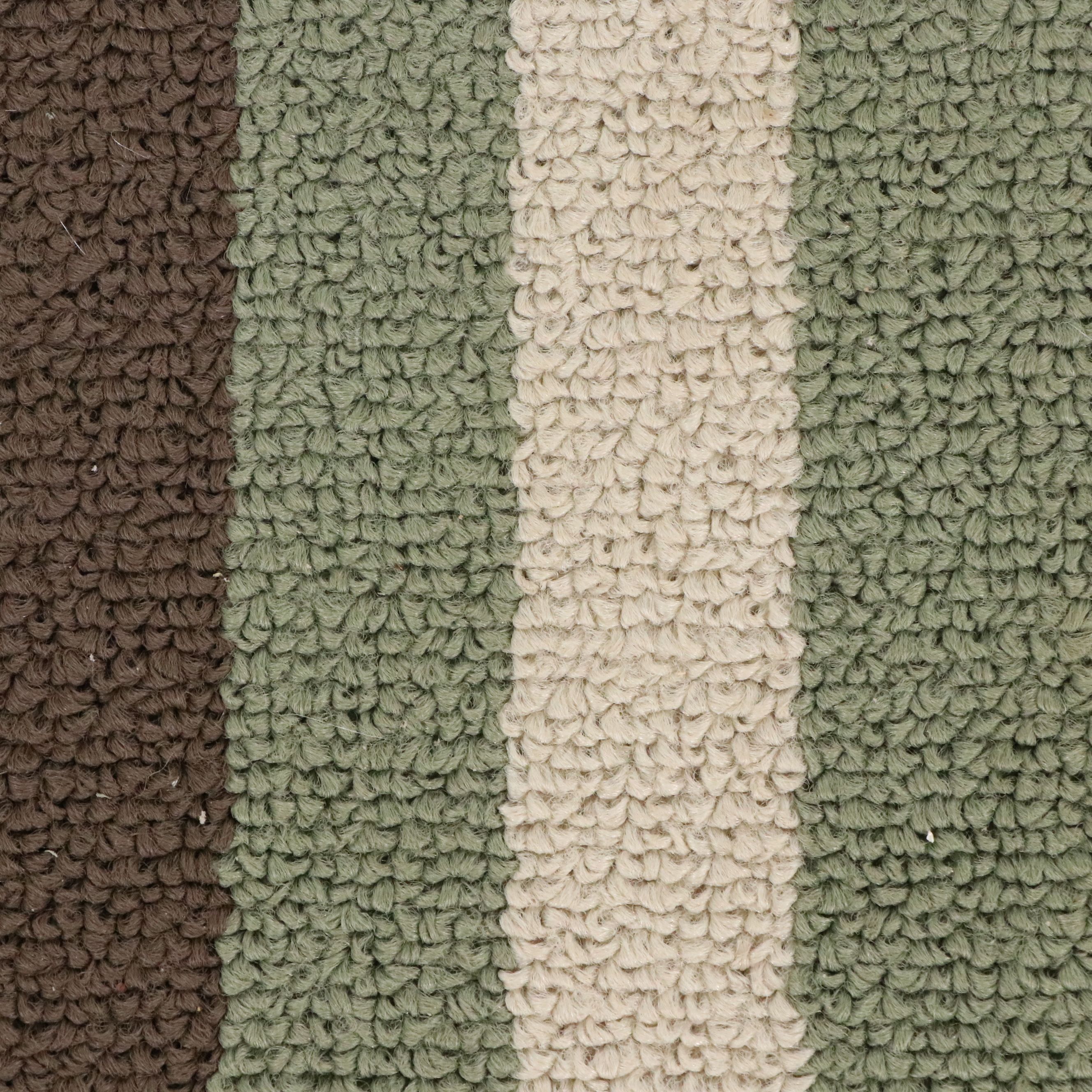 4'1 x 5'6 Machine Made Room Essentials Brown and Green Stripe Area Rug