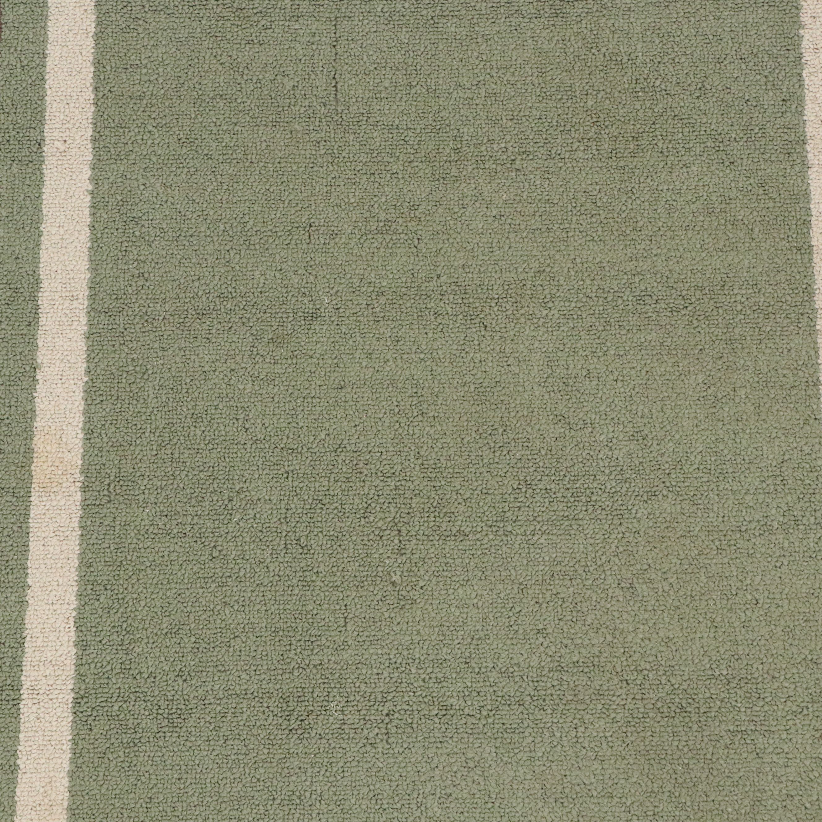 4'1 x 5'6 Machine Made Room Essentials Brown and Green Stripe Area Rug