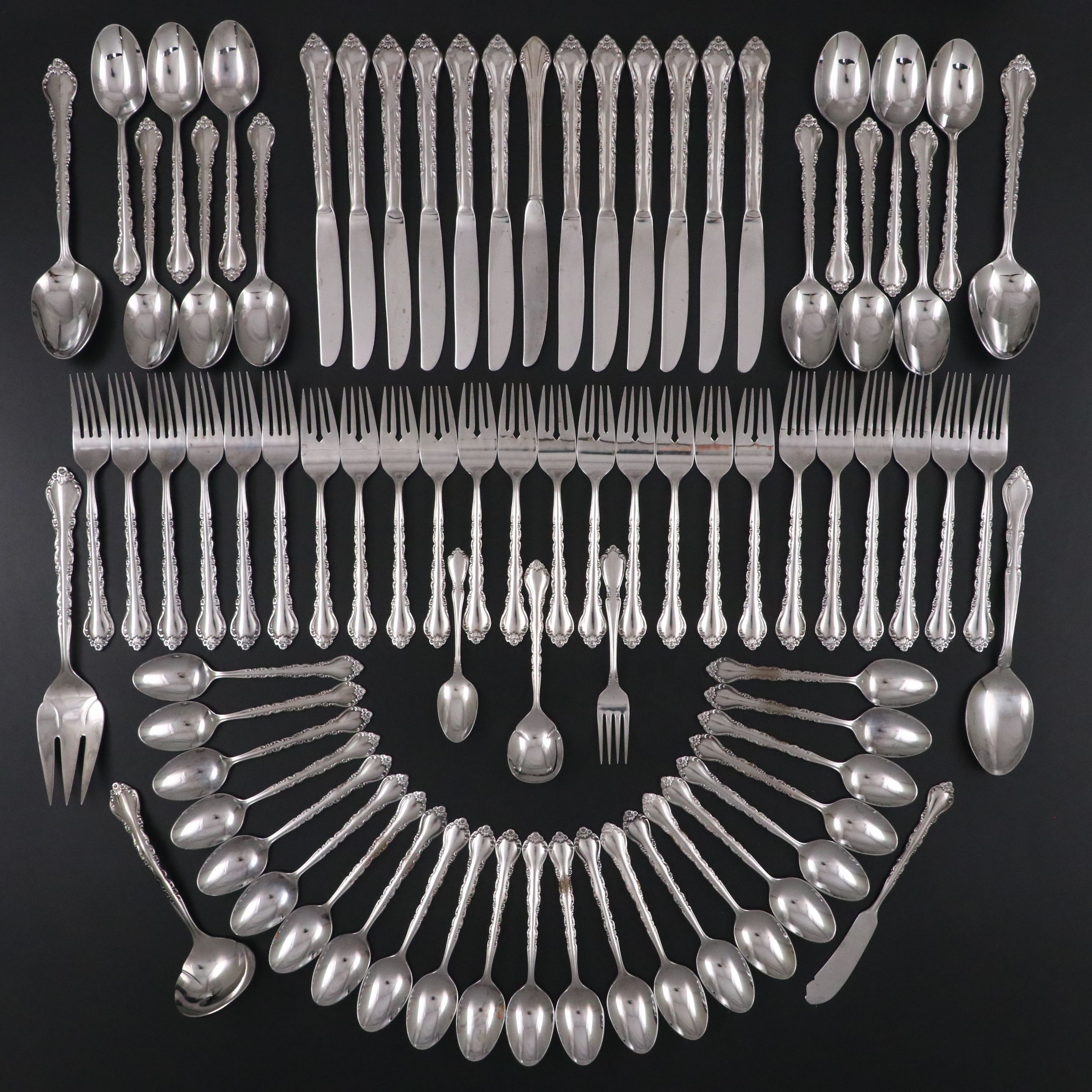 International "Gigi" Stainless Steel Flatware with Golden Shield Storage Trays