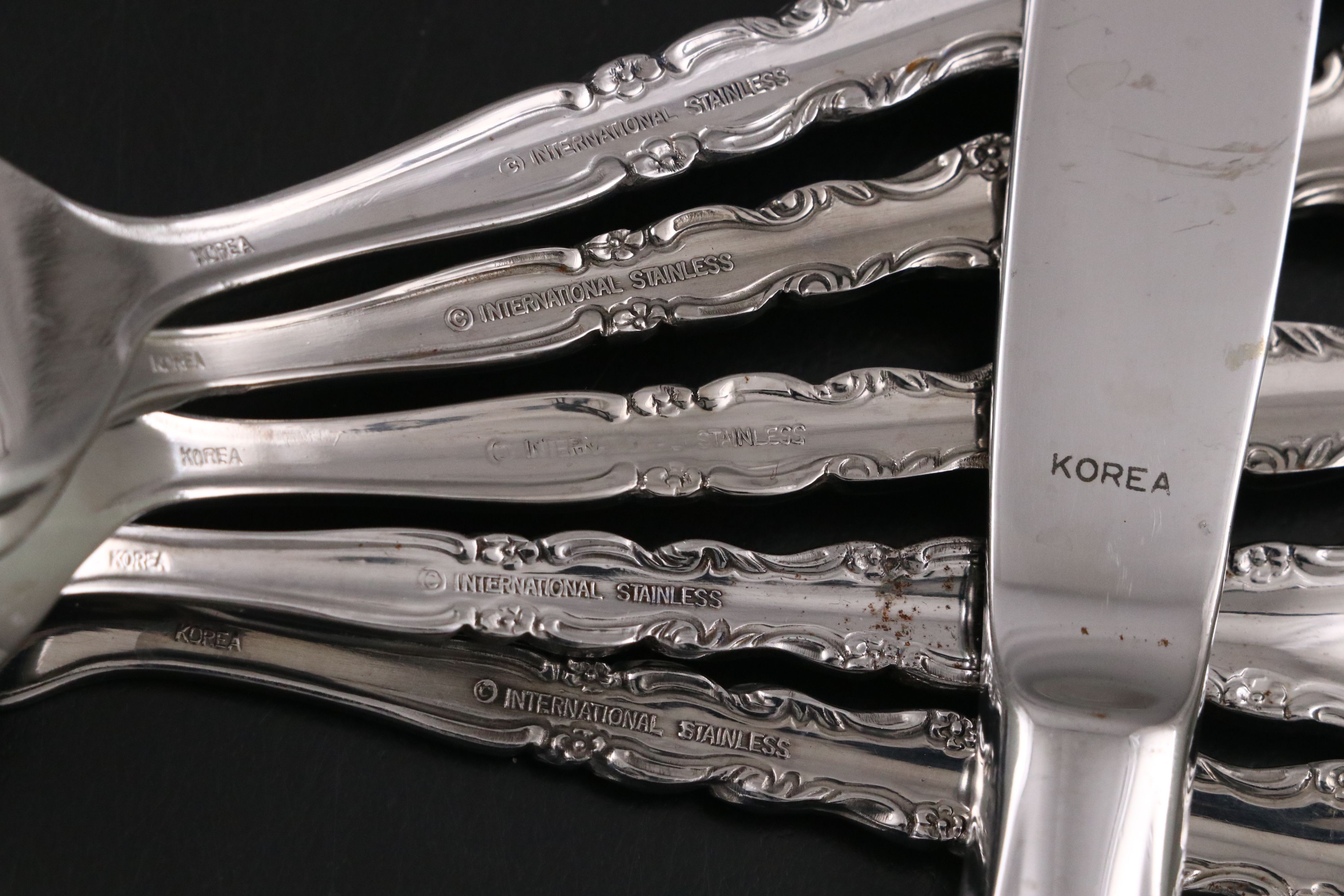 International "Gigi" Stainless Steel Flatware with Golden Shield Storage Trays