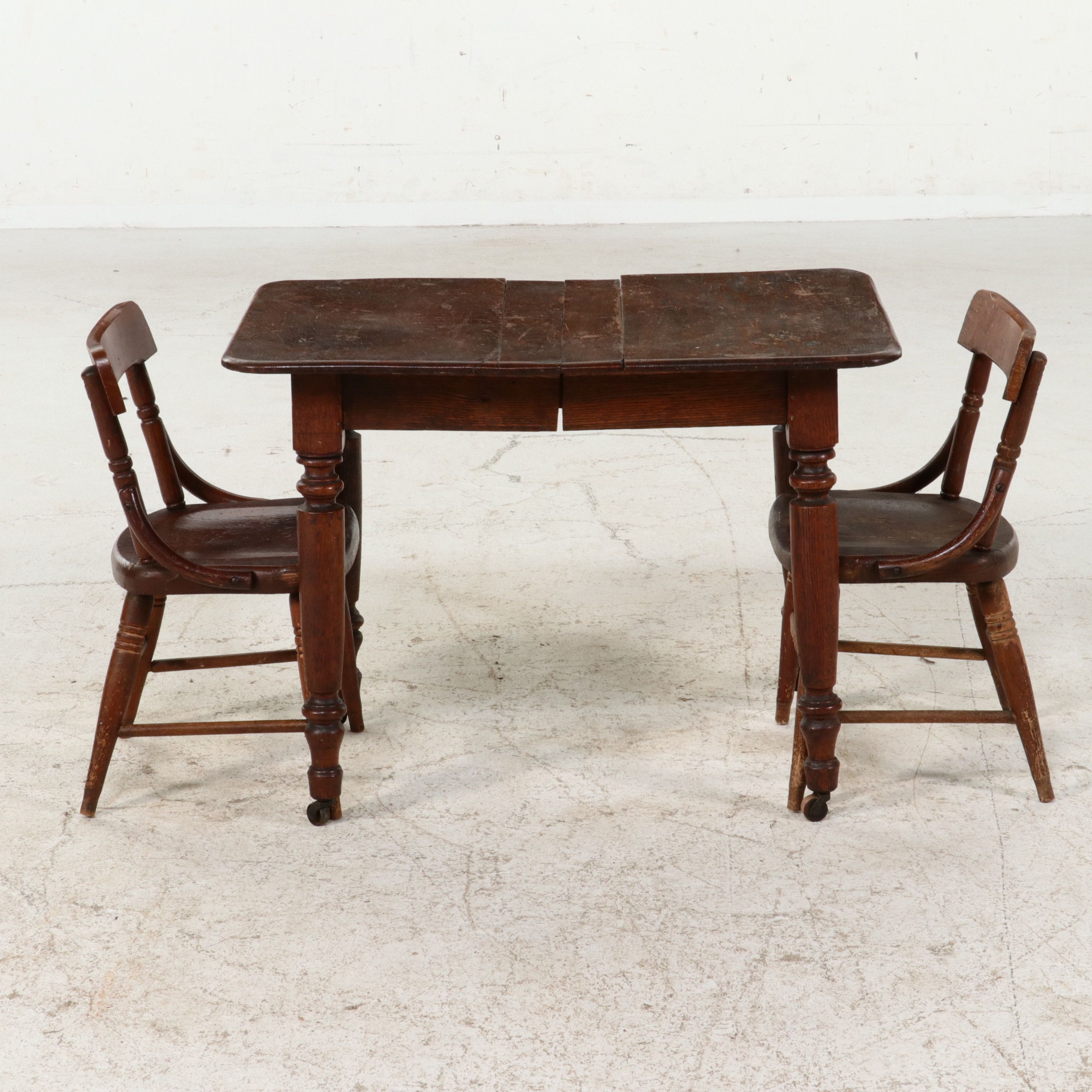 Milton Bradley Co. Juvenile Extension Table and Chair Set, Early 20th Century