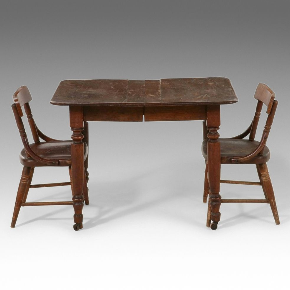 Milton Bradley Co. Juvenile Extension Table and Chair Set, Early 20th Century