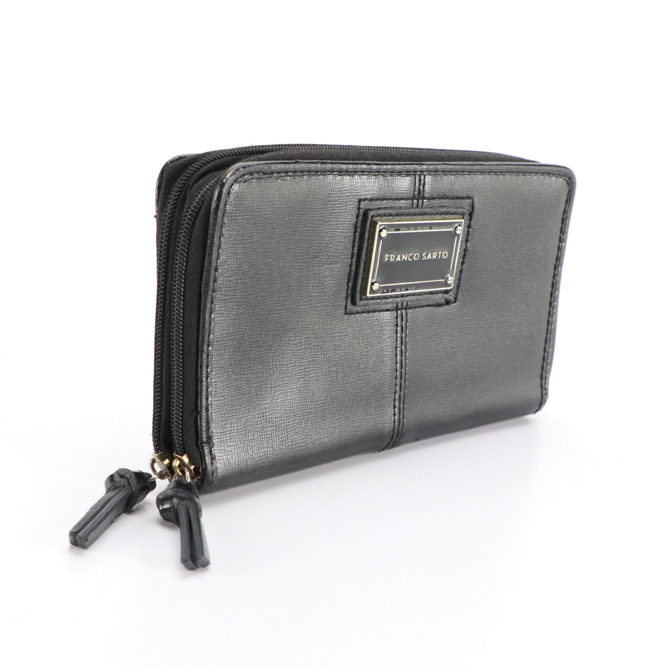 Franco Sarto PVC Zip-Around Long Wallet with Scarves and Sunglasses Case