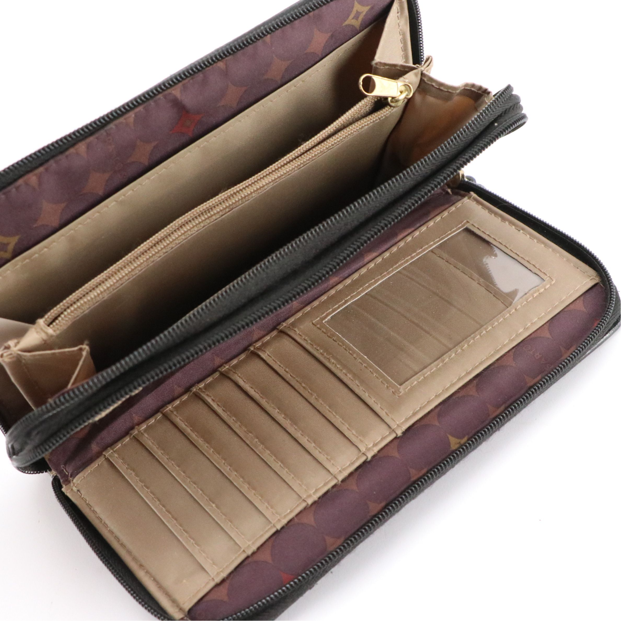 Franco Sarto PVC Zip-Around Long Wallet with Scarves and Sunglasses Case