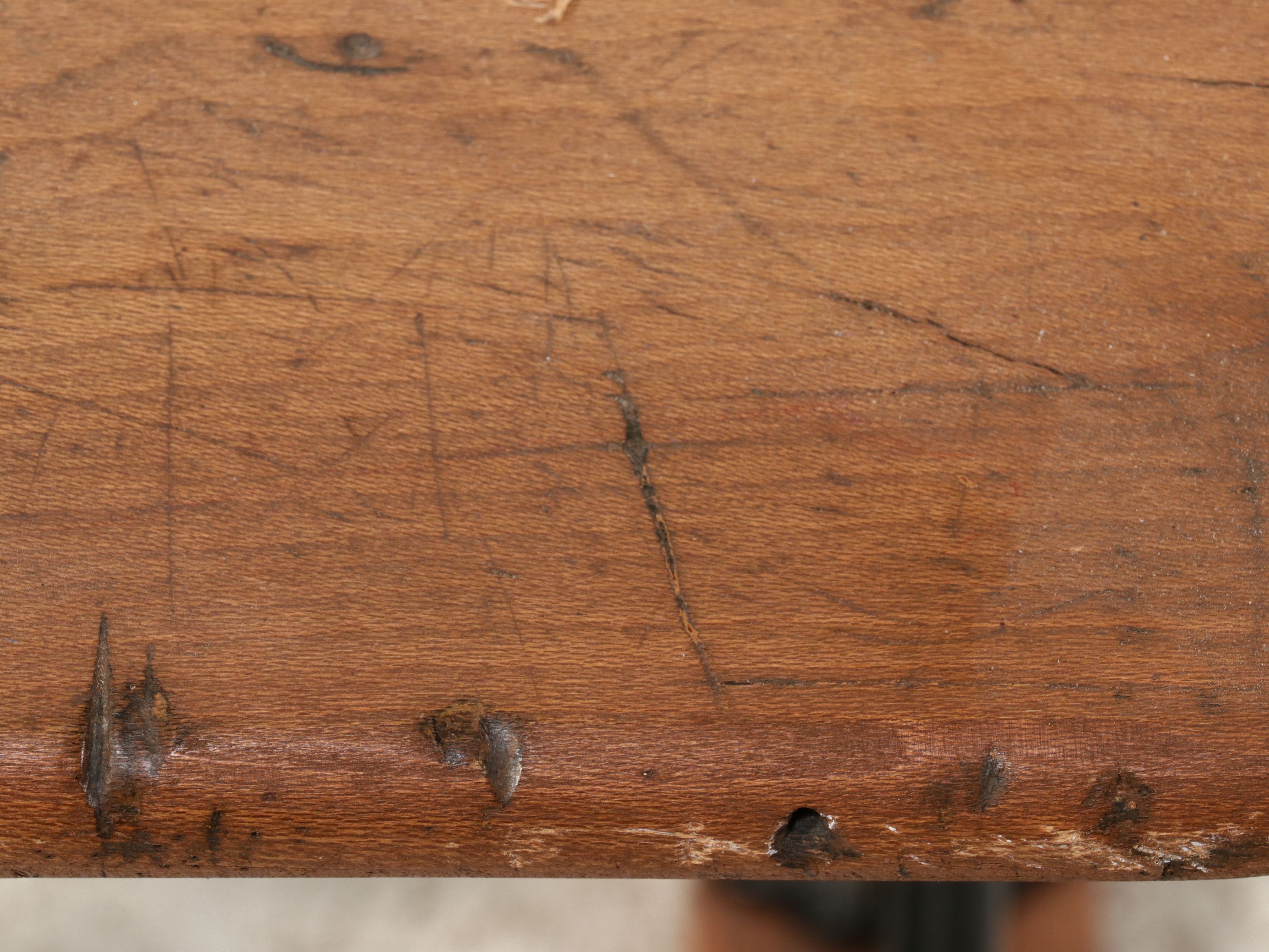 Late Victorian Cast Iron and Wood Student Desk, Late 19th to Early 20th Century