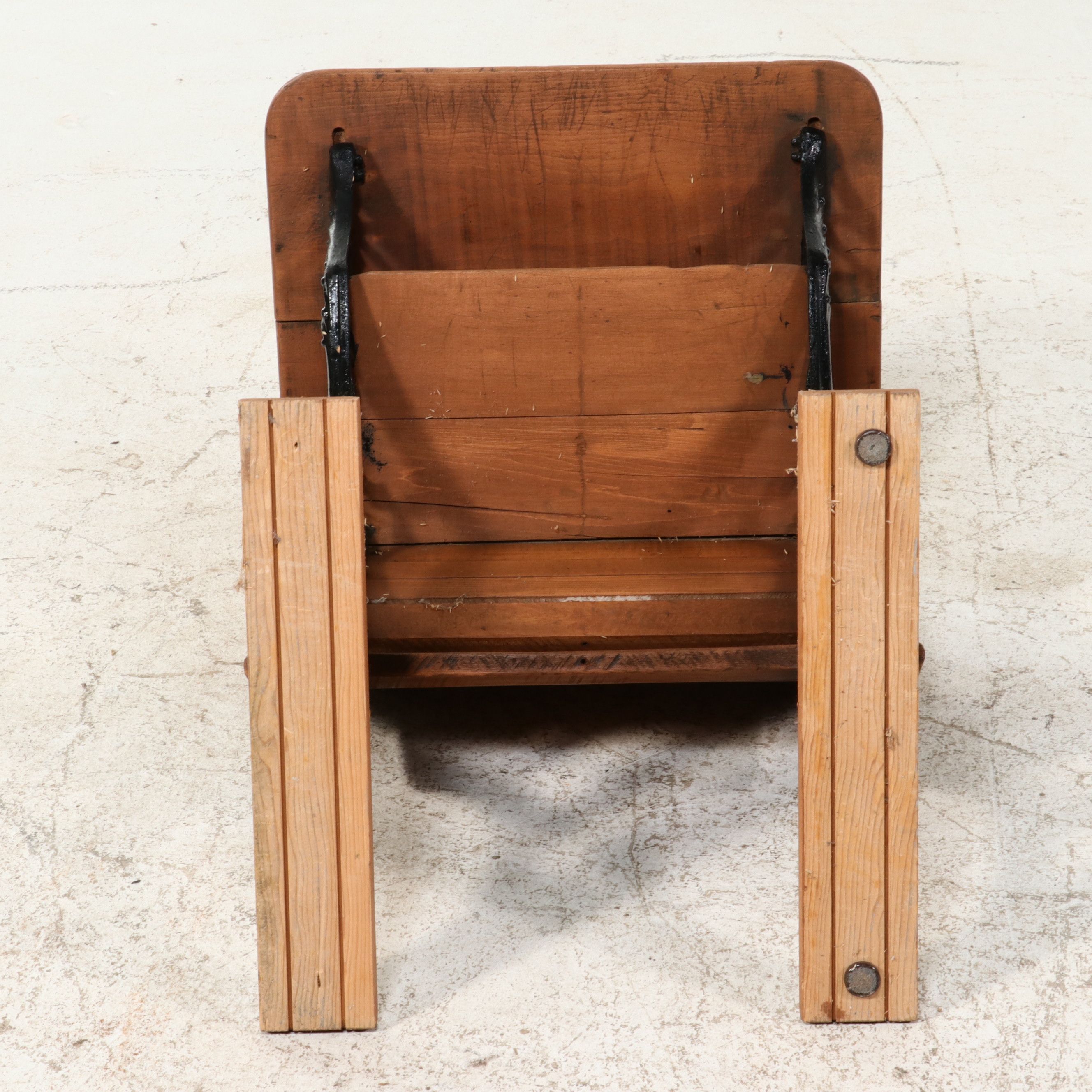 Late Victorian Cast Iron and Wood Student Desk, Late 19th to Early 20th Century