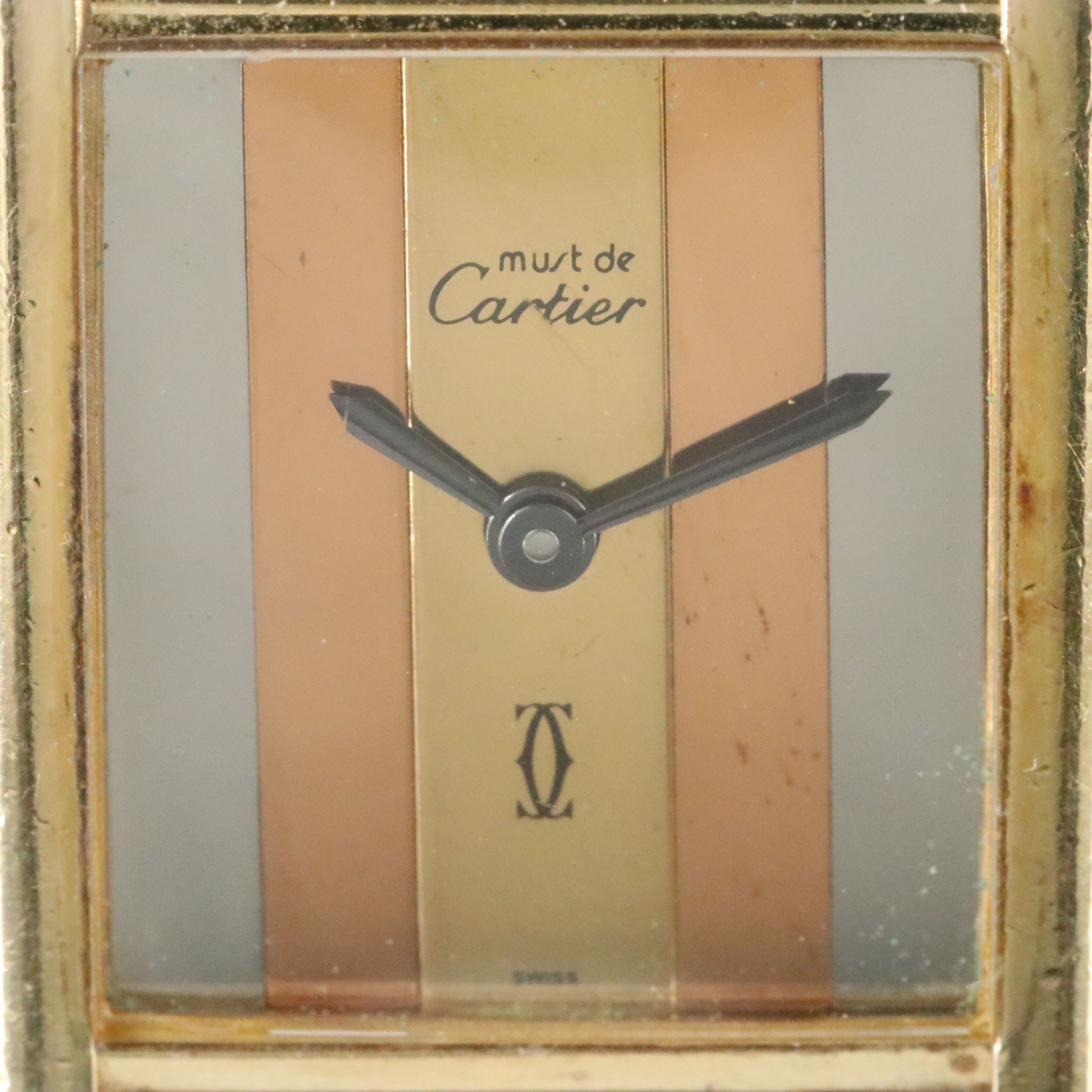 Cartier Must de Cartier .925 Silver Gold Plated Trinity Dial Manual Wind Watch