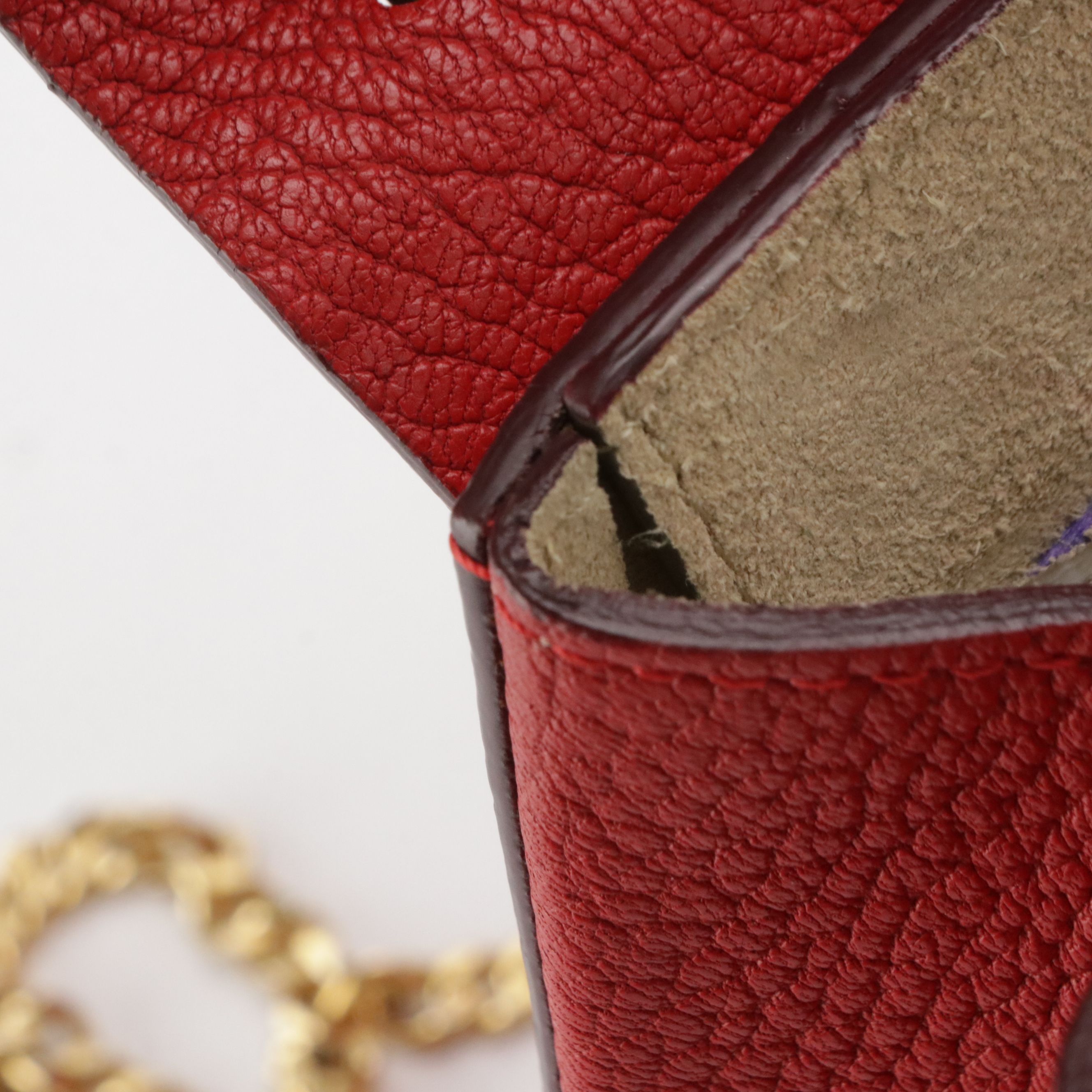 Chloé Mini Drew Crossbody Bag in Red Goatskin Leather