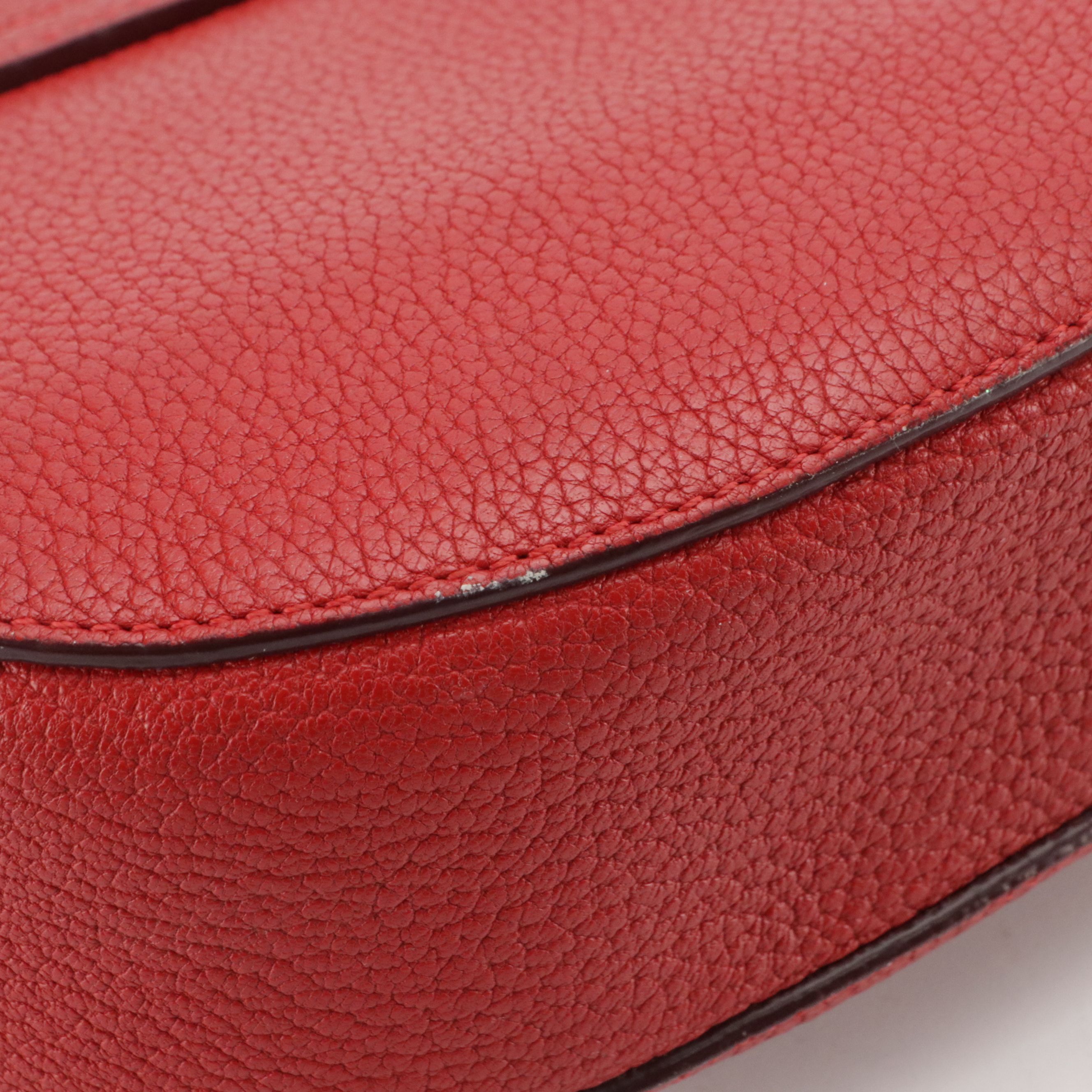 Chloé Mini Drew Crossbody Bag in Red Goatskin Leather