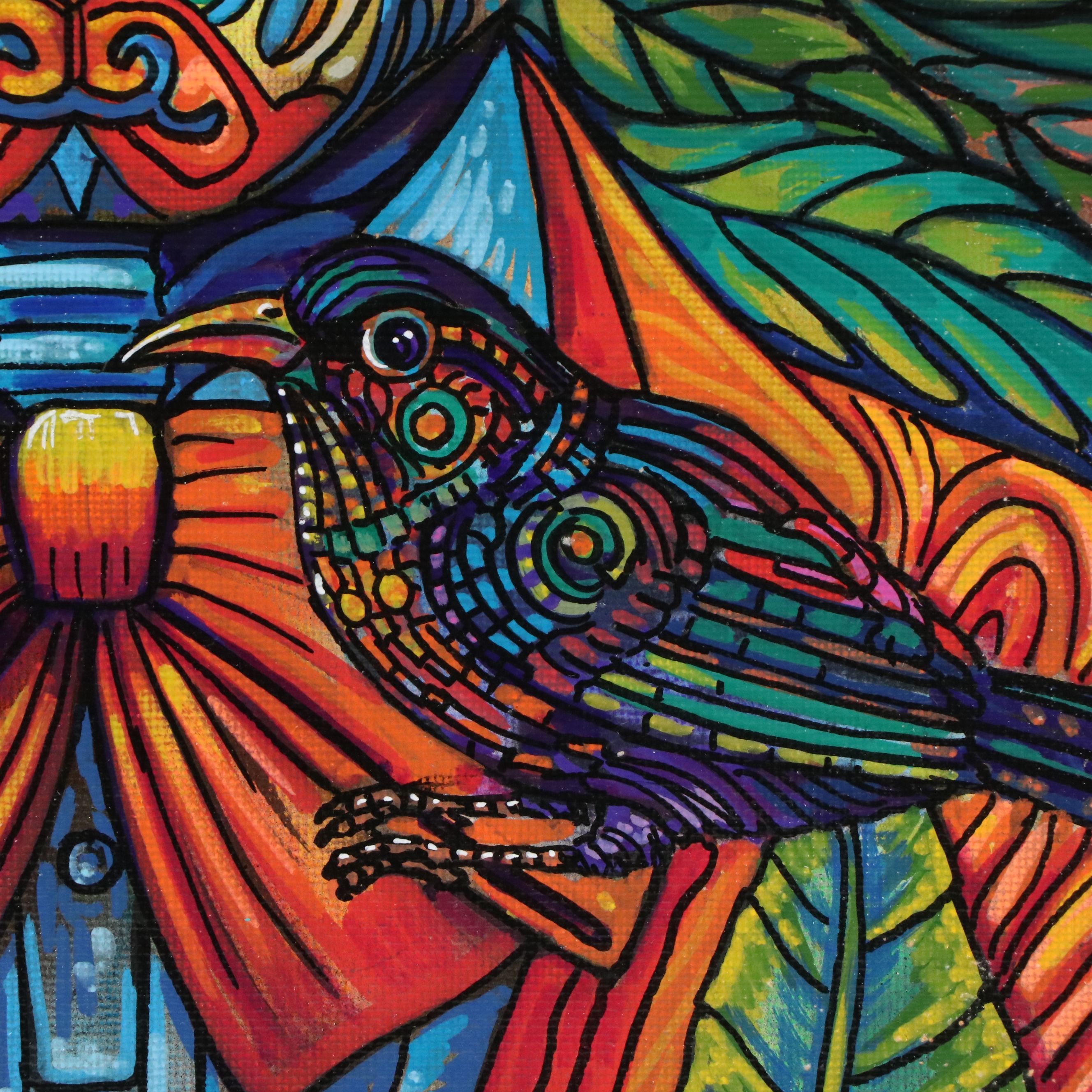 Ricardo Maya Acrylic Painting with Día de los Muertos Theme, 2025