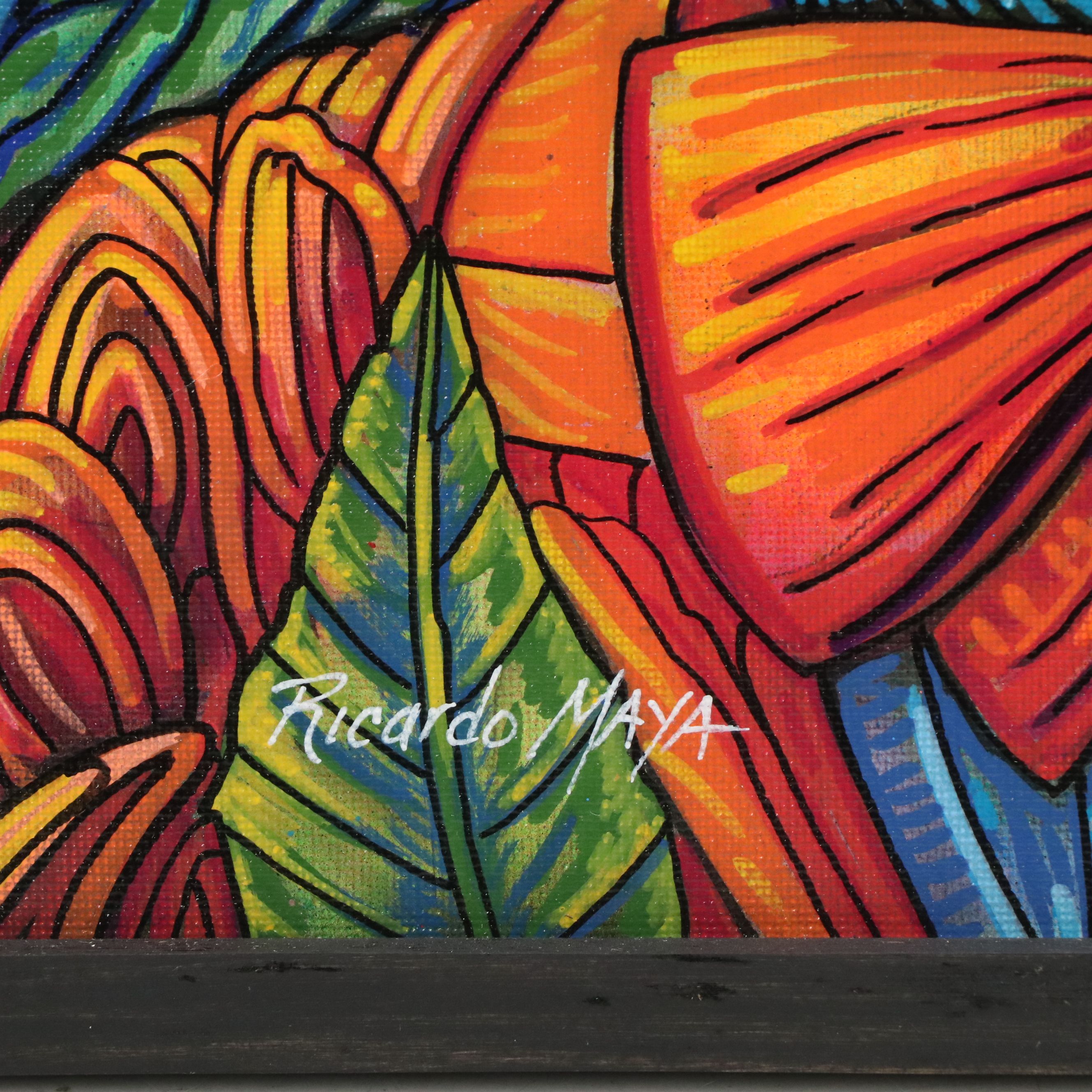 Ricardo Maya Acrylic Painting with Día de los Muertos Theme, 2025