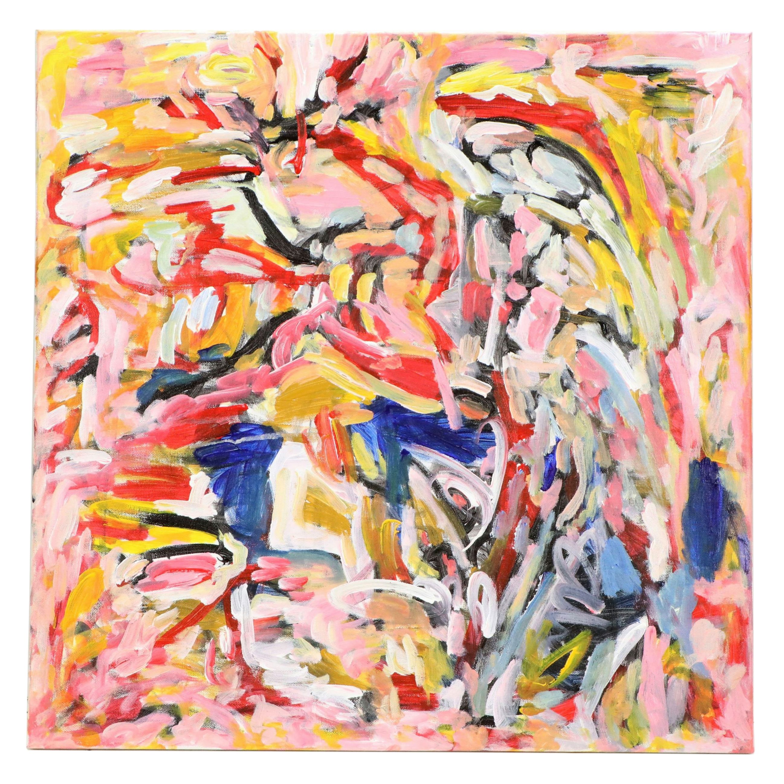 Saul Gefen Acrylic Painting "Quiet Holding," 2026