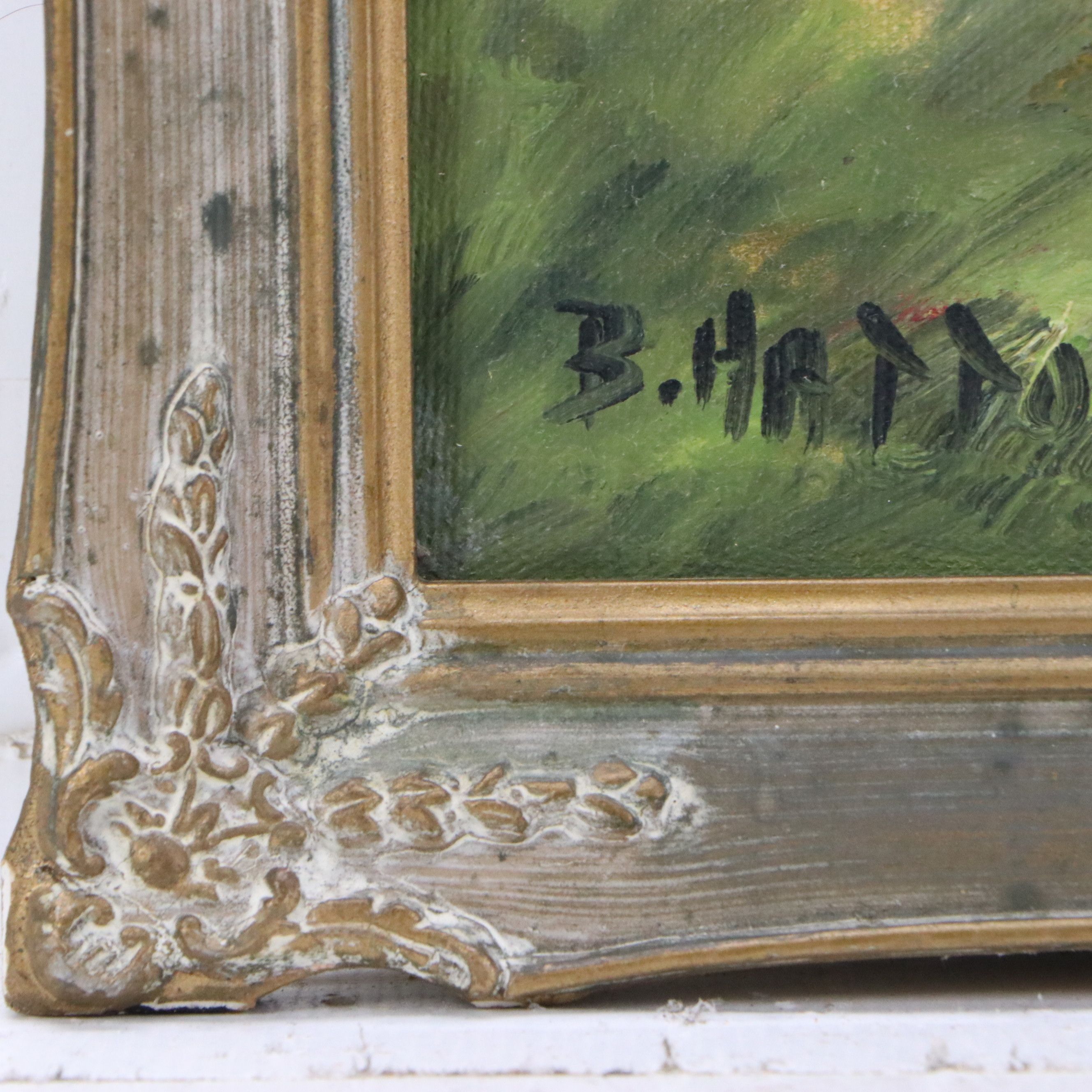 Bertha Hatton Duke Oil Painting of Bucolic Spring Landscape, Mid-20th Century