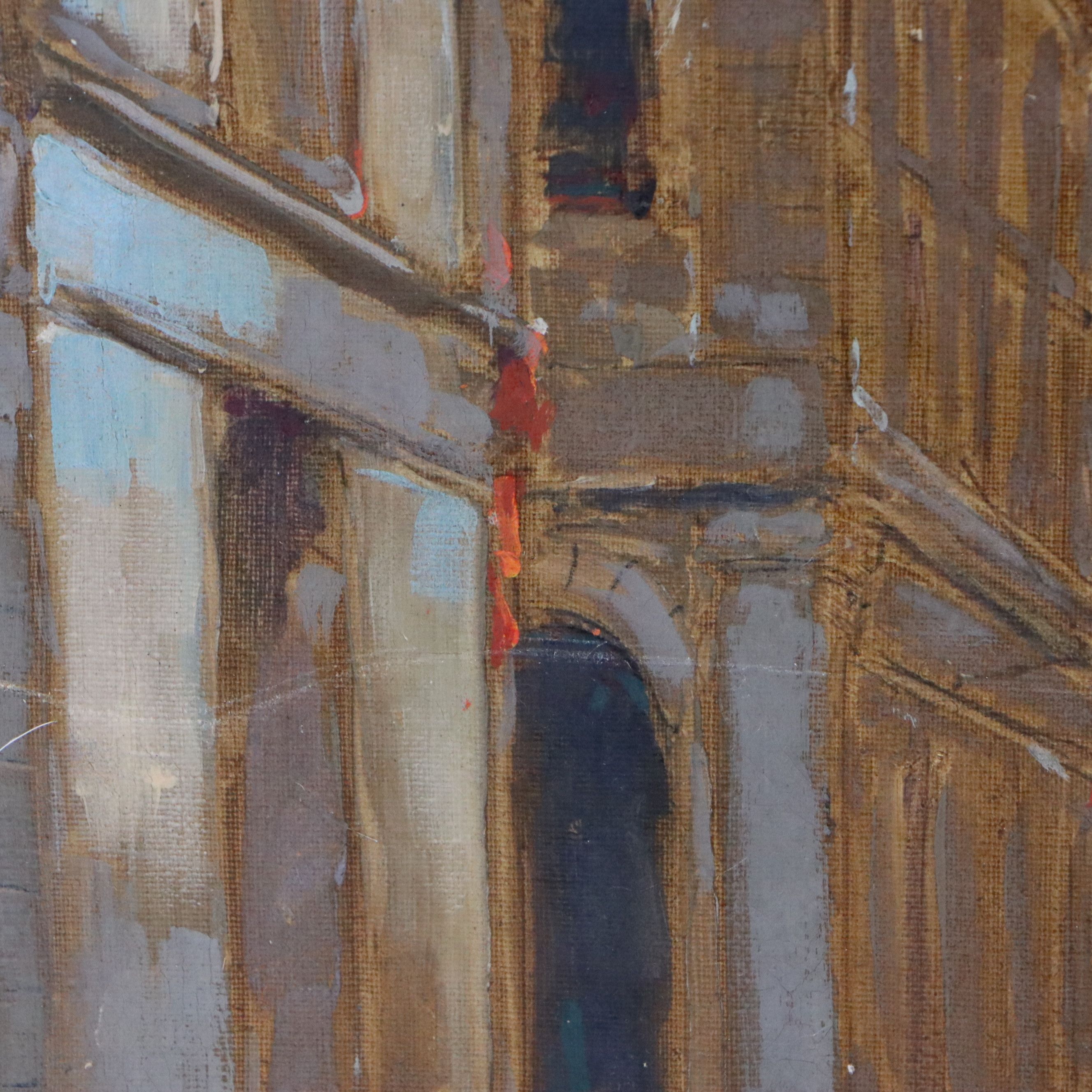 Andre Gisson Oil Painting of Parisian Street, 20th Century