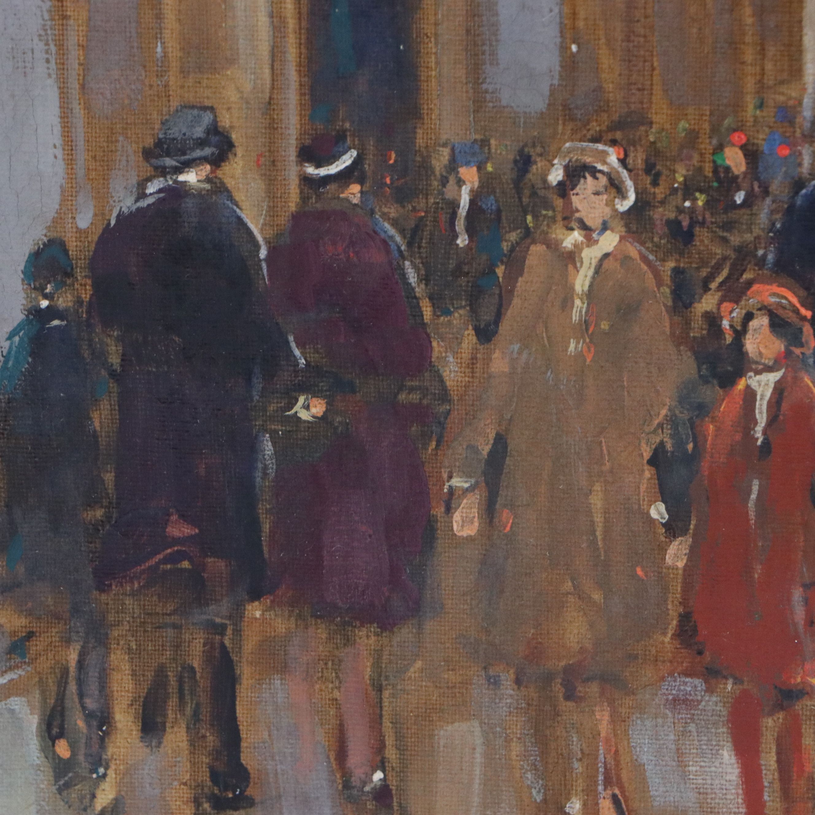 Andre Gisson Oil Painting of Parisian Street, 20th Century