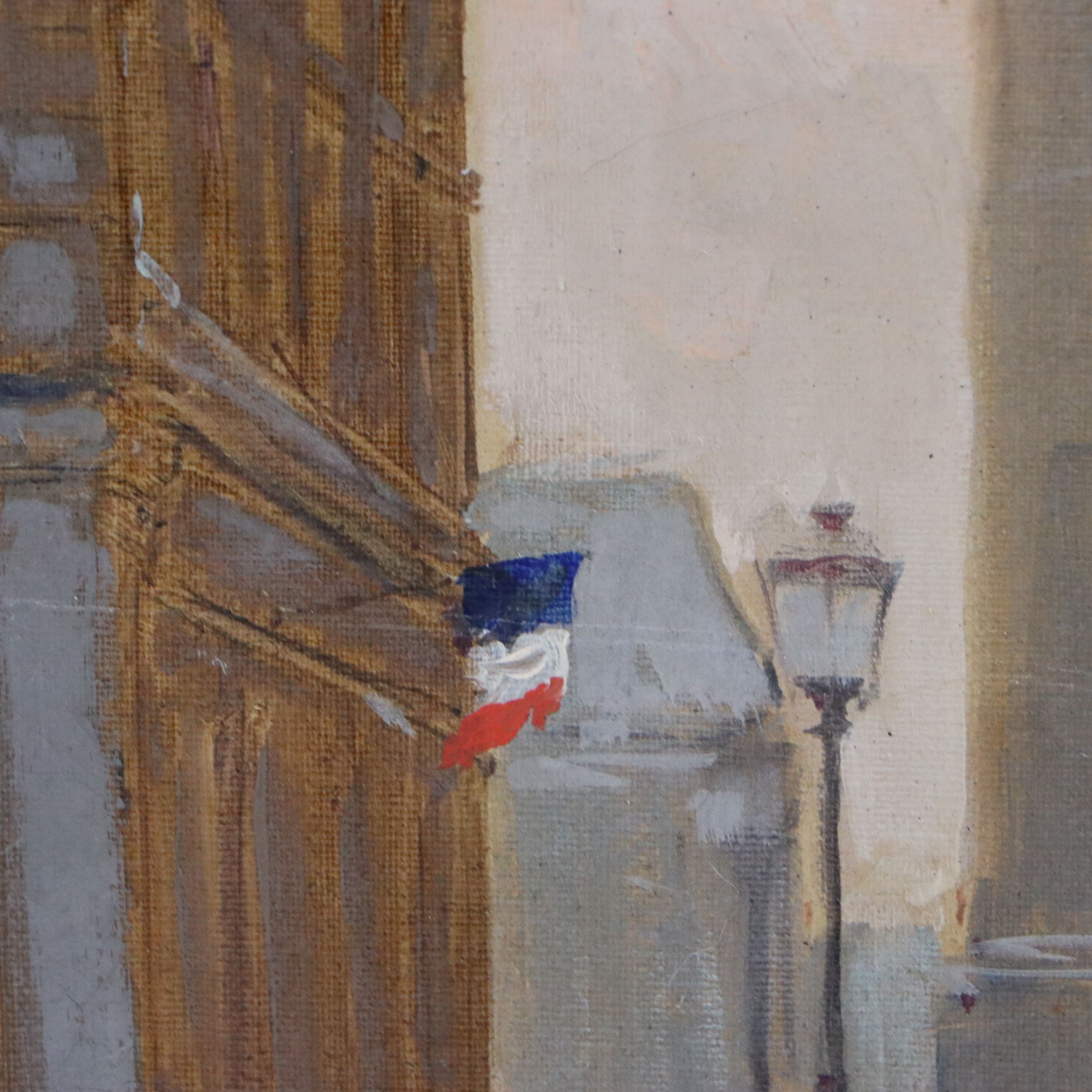 Andre Gisson Oil Painting of Parisian Street, 20th Century