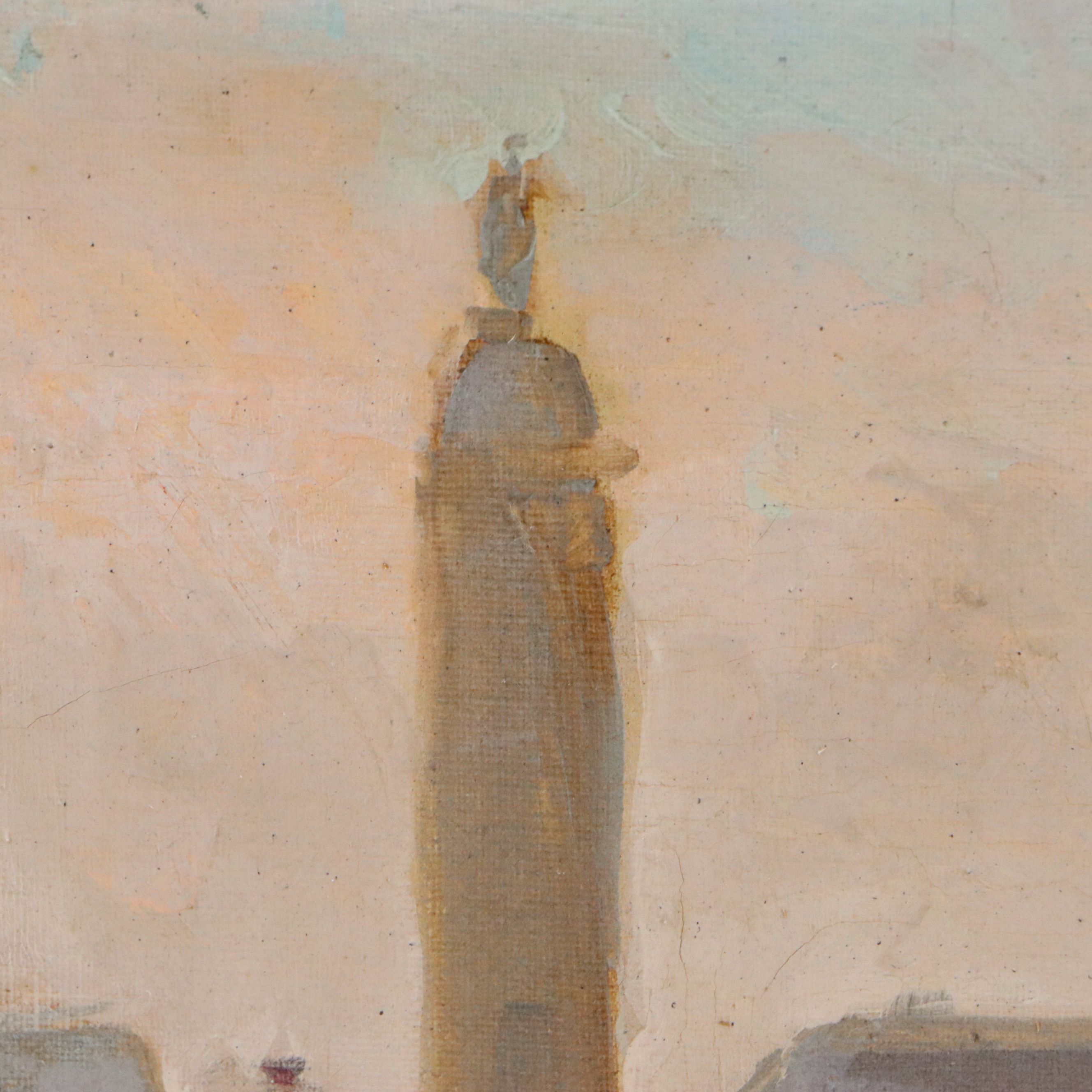 Andre Gisson Oil Painting of Parisian Street, 20th Century