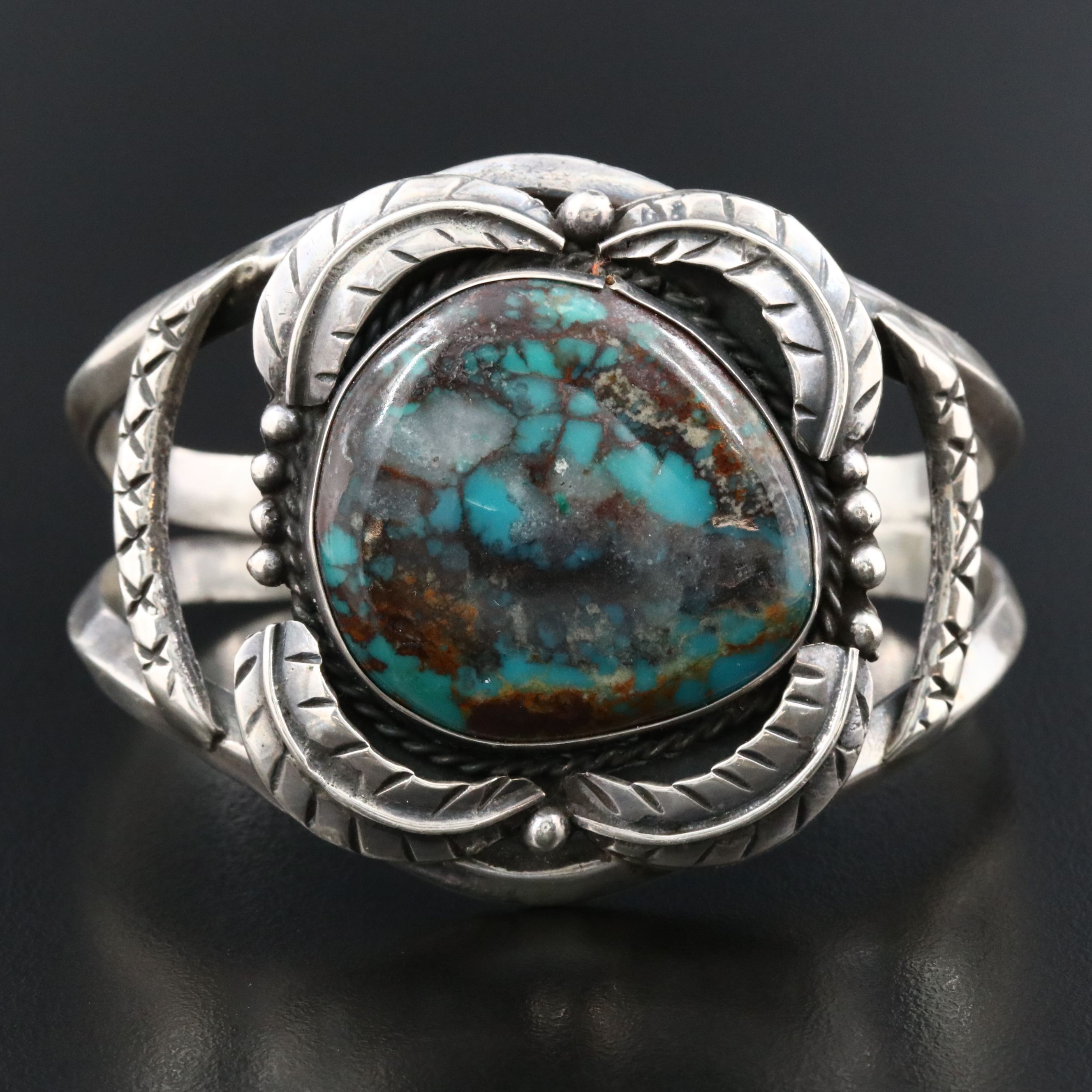 Southwestern Sterling Chrysocolla in Chalcedony Cuff