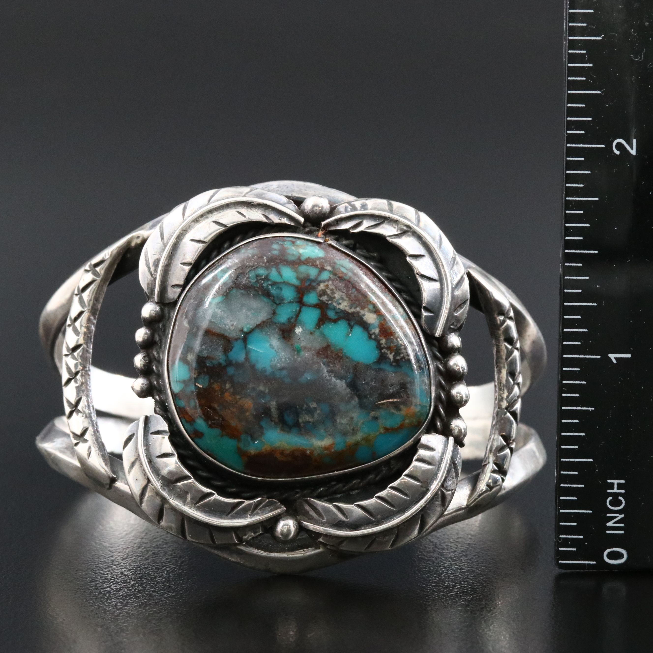Southwestern Sterling Chrysocolla in Chalcedony Cuff