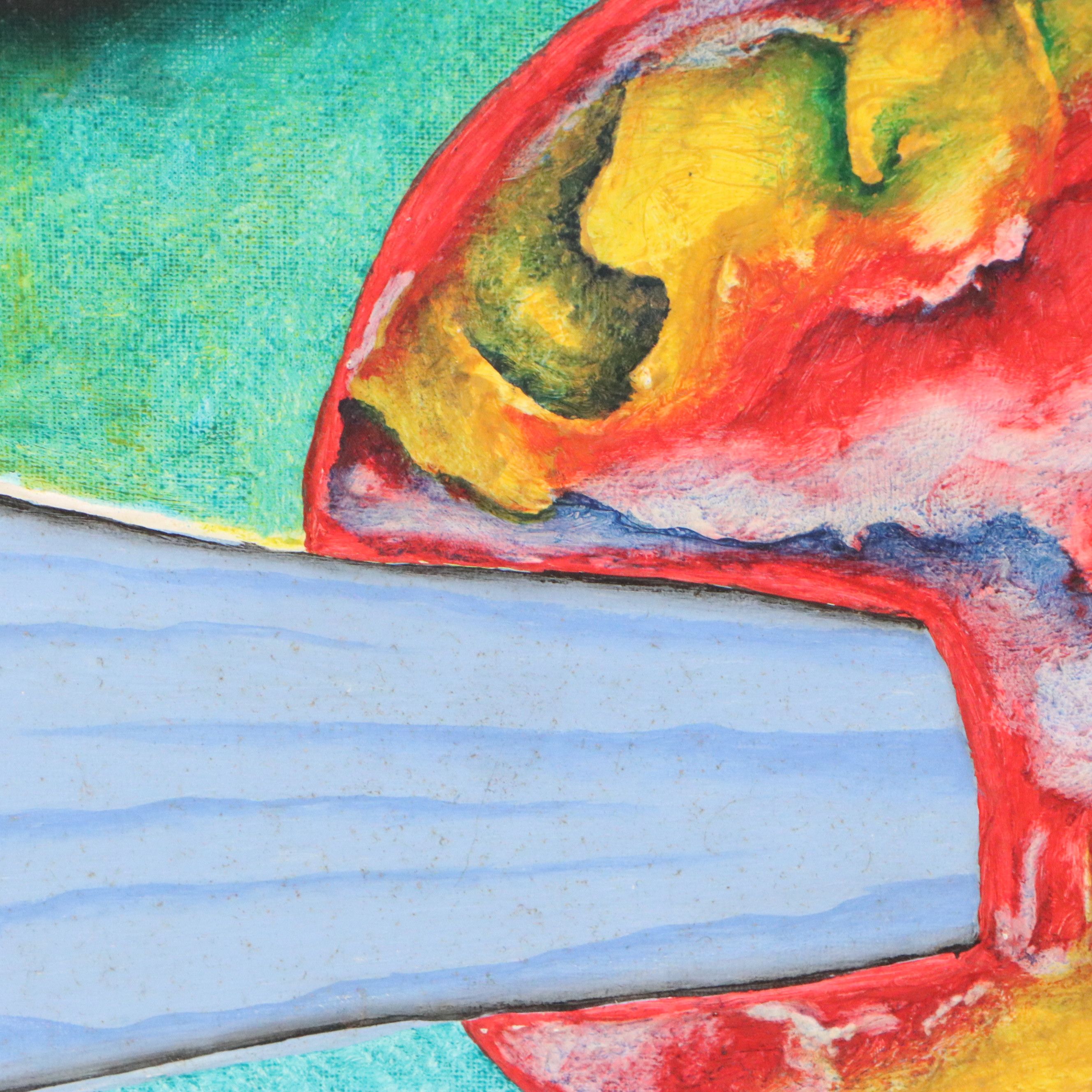 Jan Vasa Oil Painting of Textural Abstraction, 2002