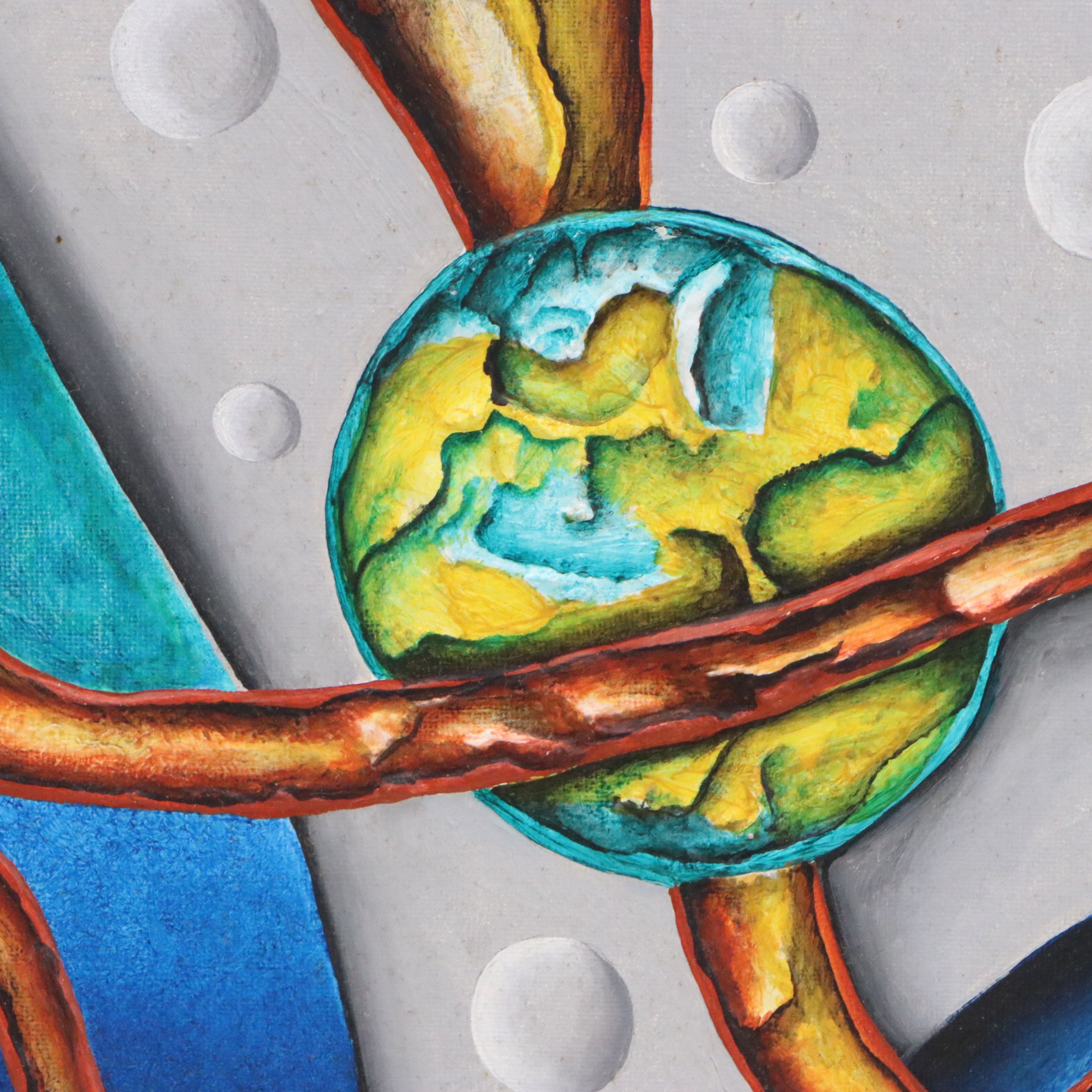 Jan Vasa Oil Painting of Textural Abstraction, 2002