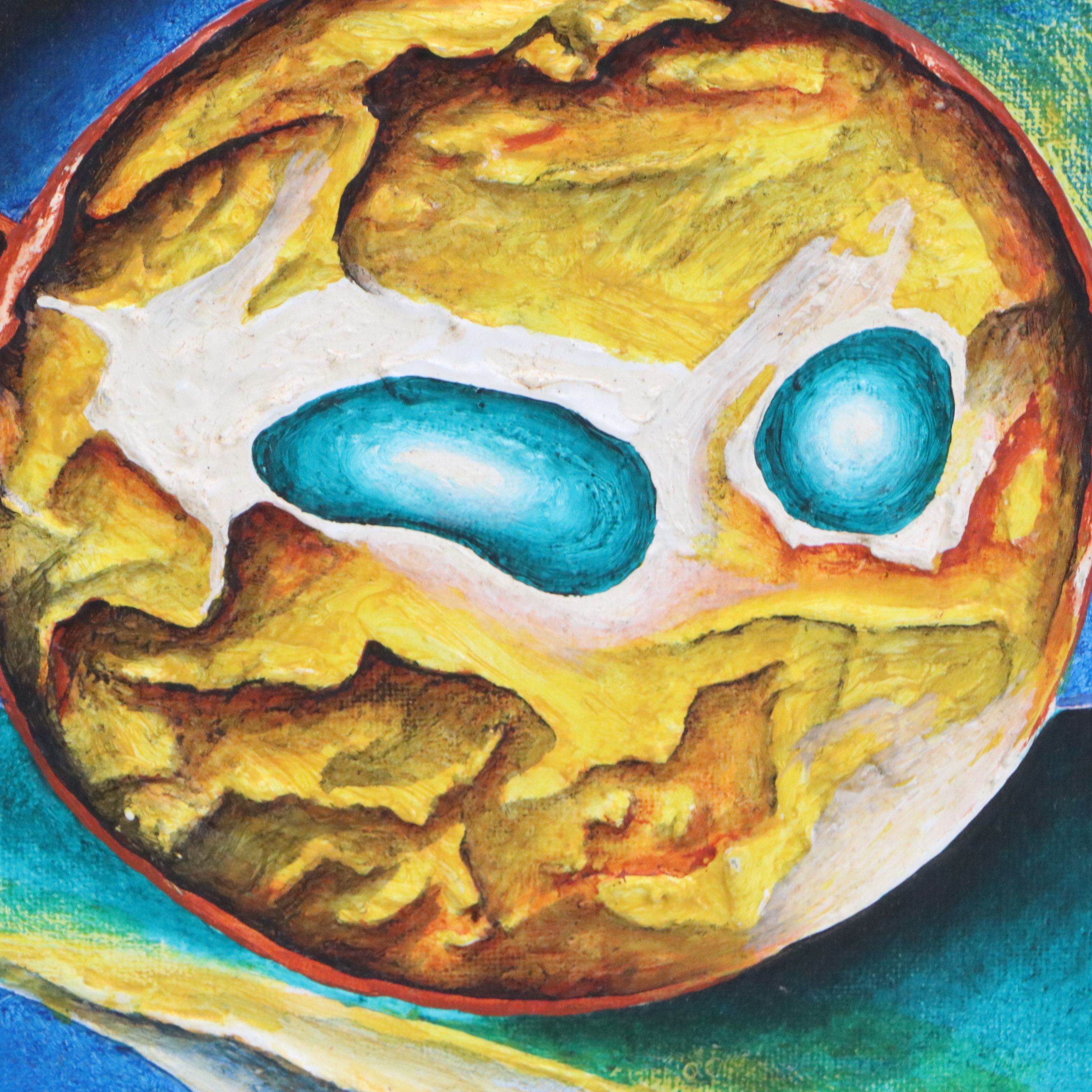 Jan Vasa Oil Painting of Textural Abstraction, 2002