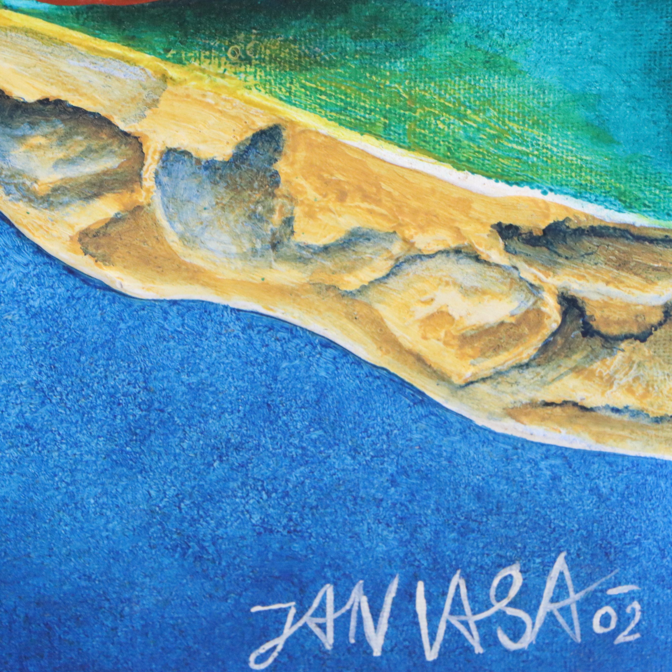 Jan Vasa Oil Painting of Textural Abstraction, 2002