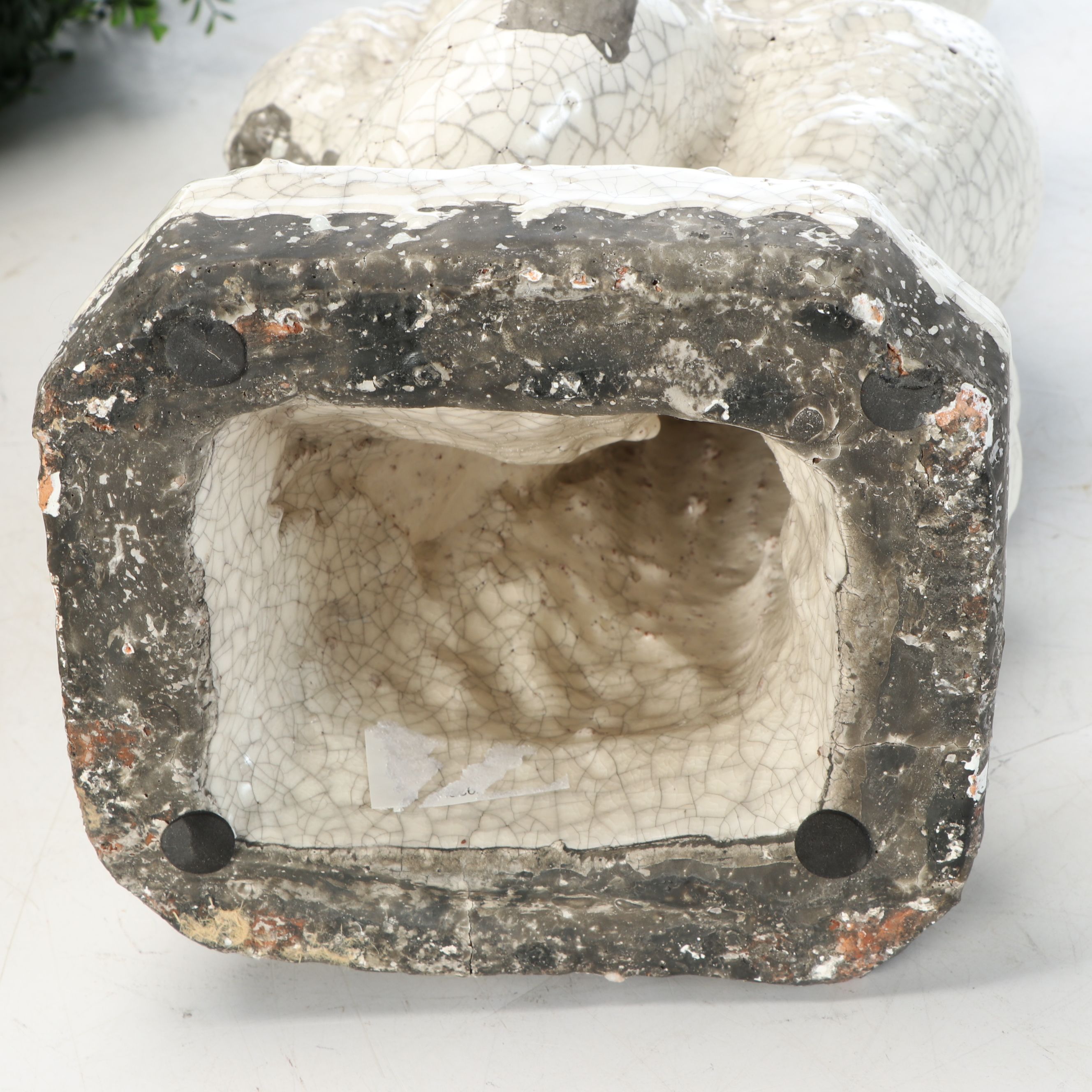 Rustic Wood Candleholders with Faux Topiary and Garden Stature