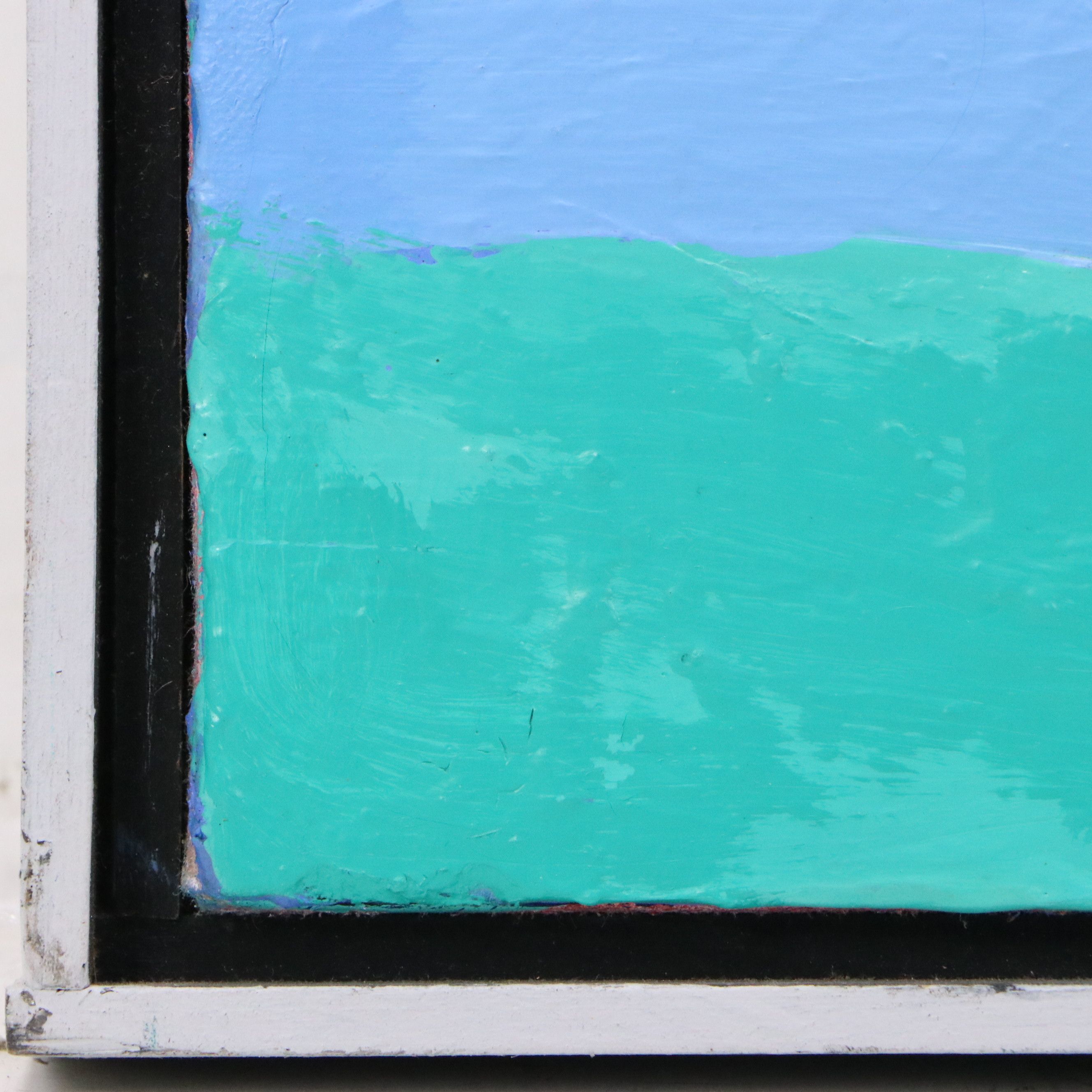 Thomas Koether Modern Abstract Oil Painting in Blue, Late 20th Century