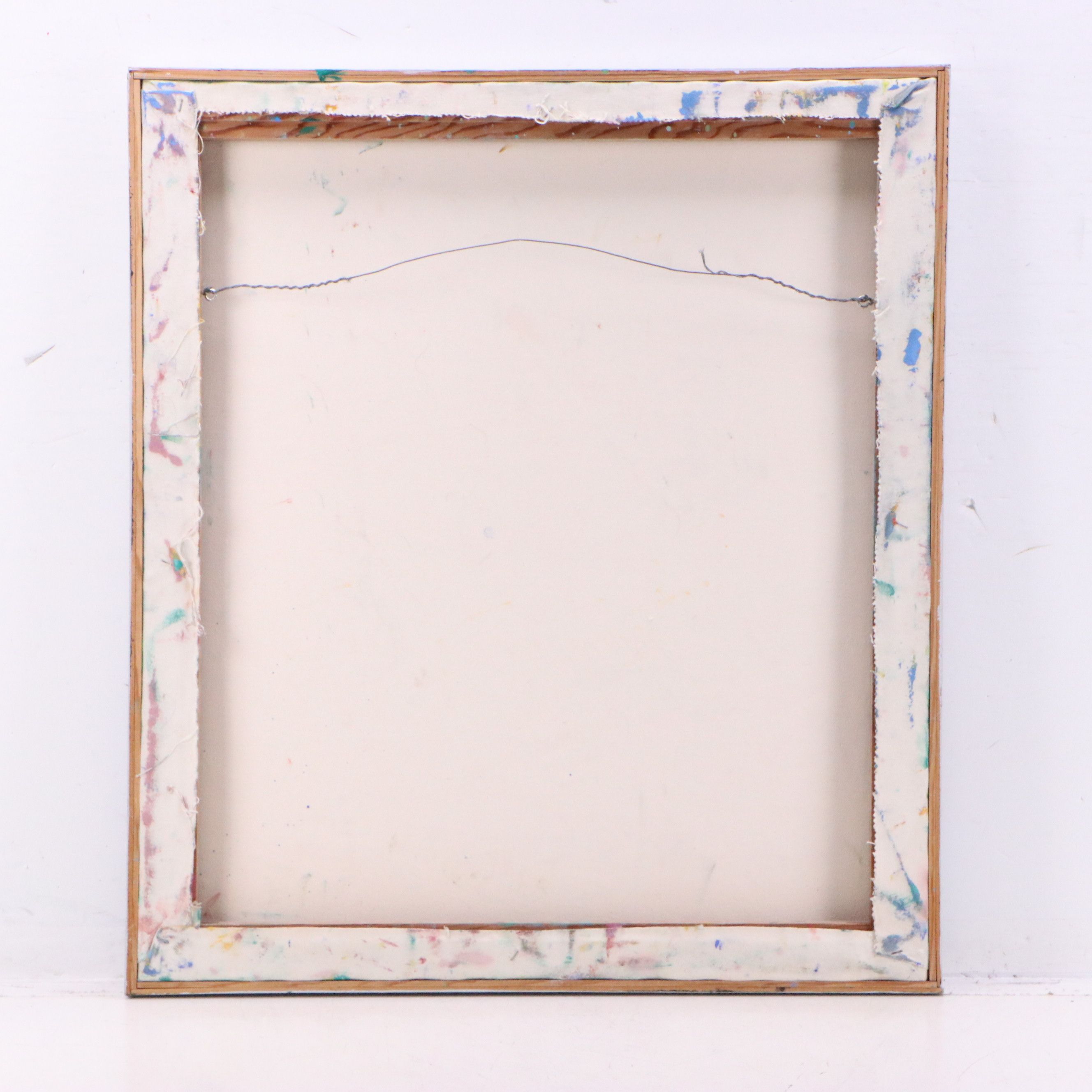 Thomas Koether Modern Abstract Oil Painting in Blue, Late 20th Century