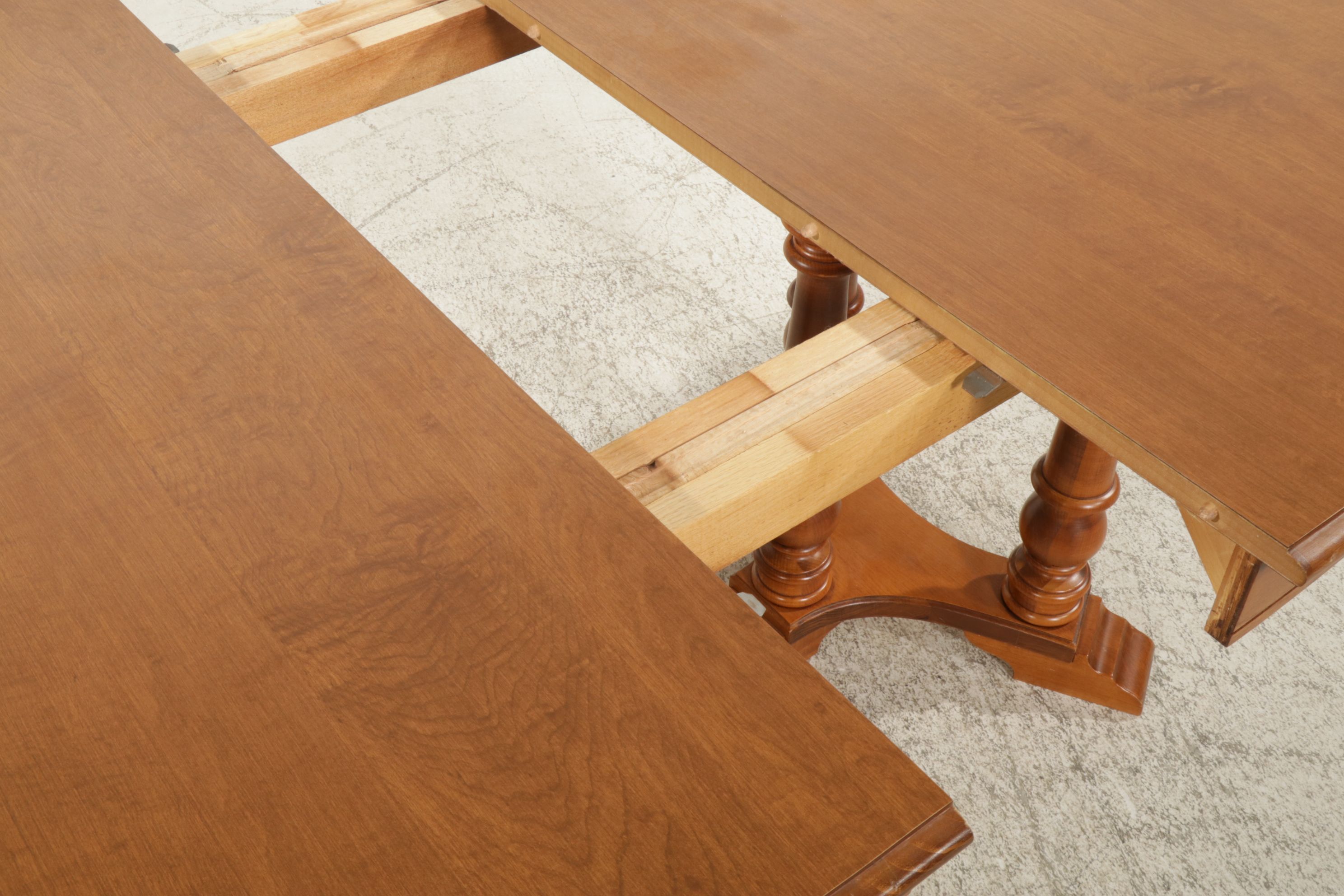 Tell City Maple Dining Table with Six Spindle-Back Chairs