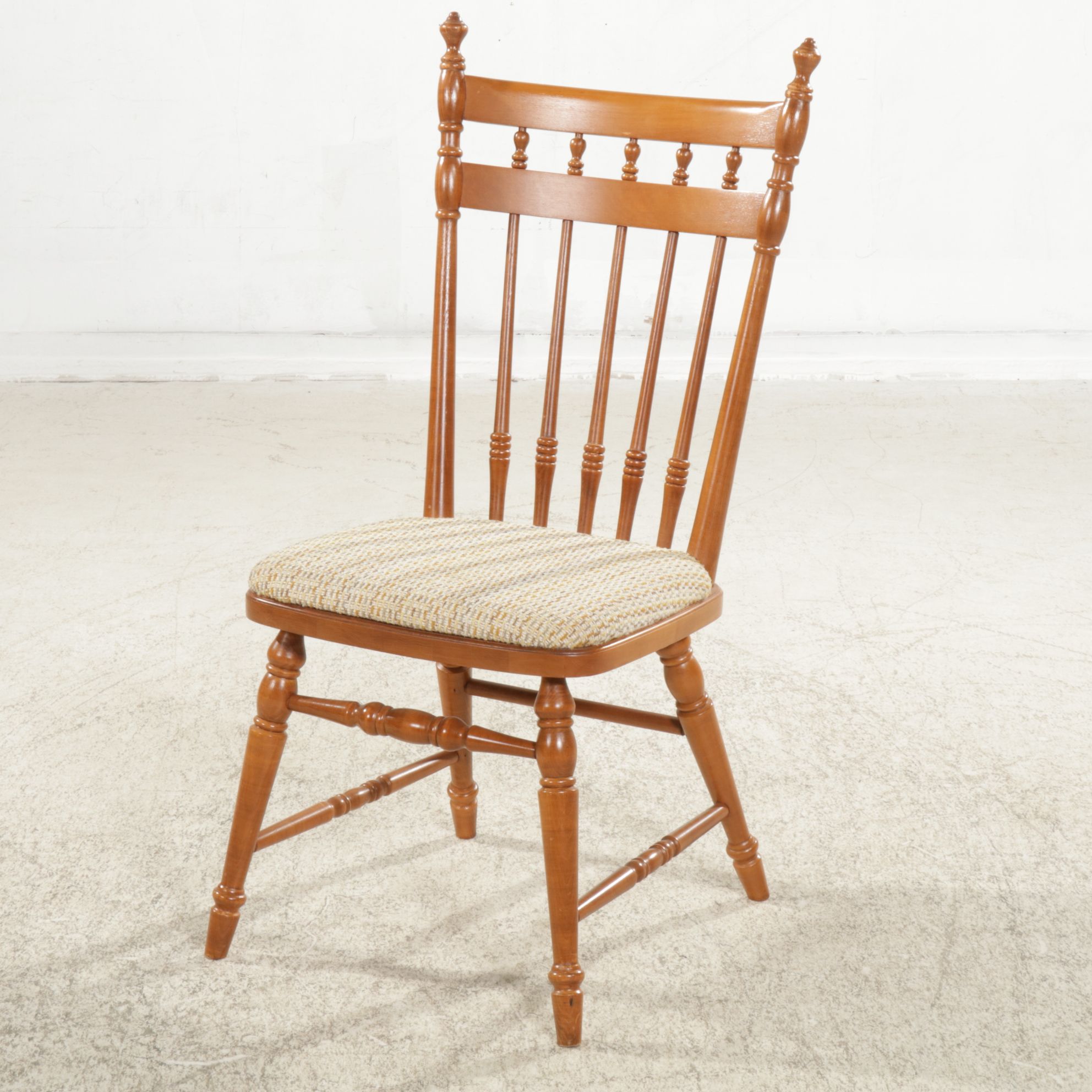 Tell City Maple Dining Table with Six Spindle-Back Chairs