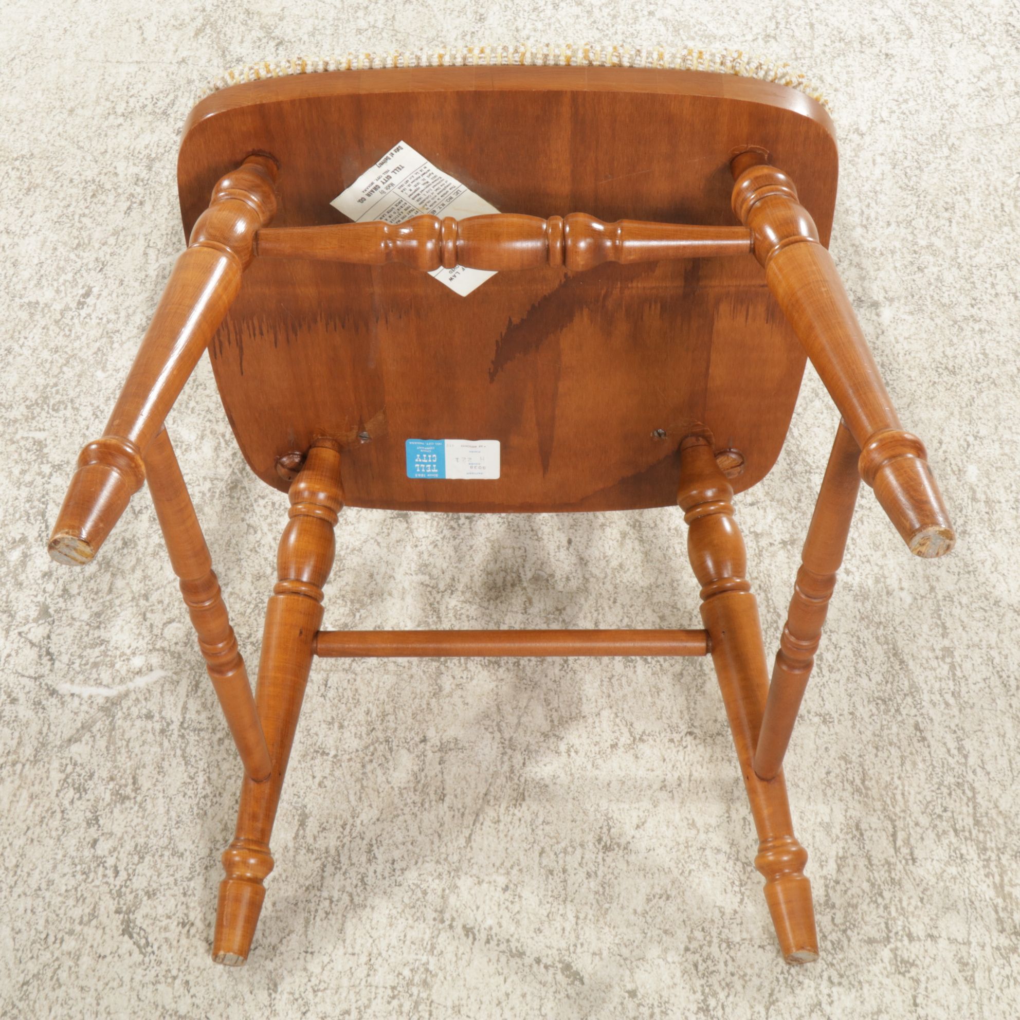 Tell City Maple Dining Table with Six Spindle-Back Chairs