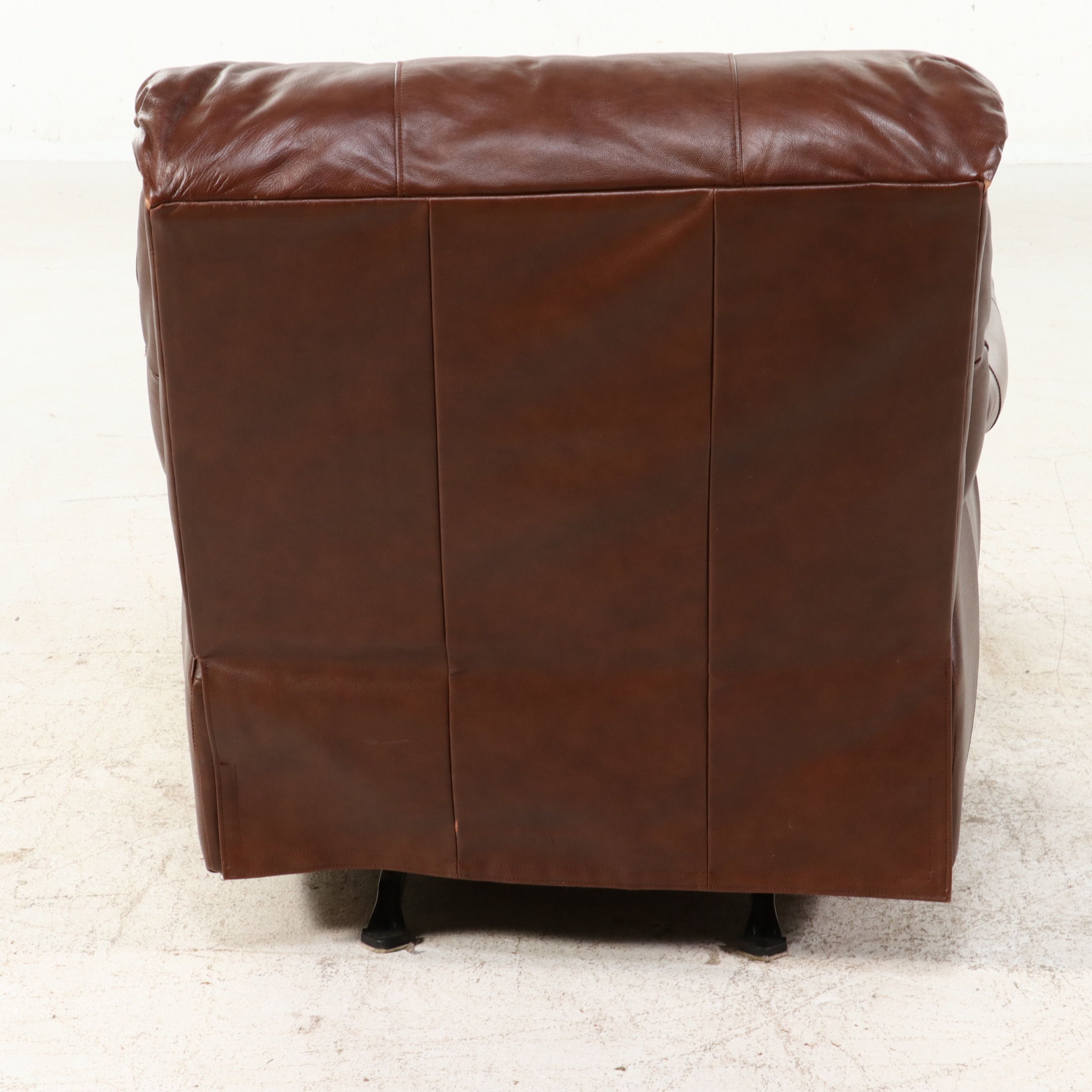 Contemporary Overstuffed Leather Rocker Recliner, 21st Century