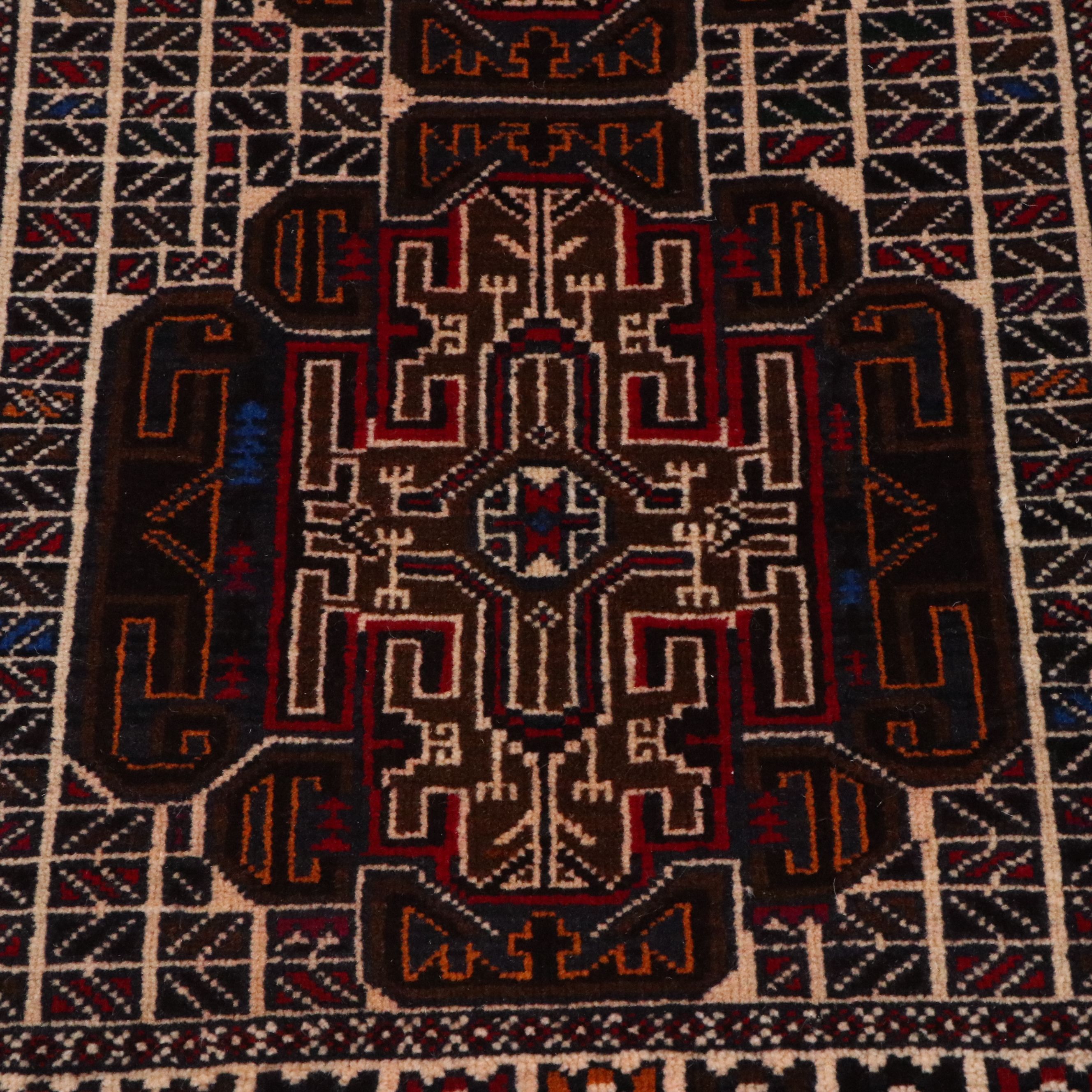 2'9 x 5'1 Hand-Knotted Afghan Baluch Accent Rug