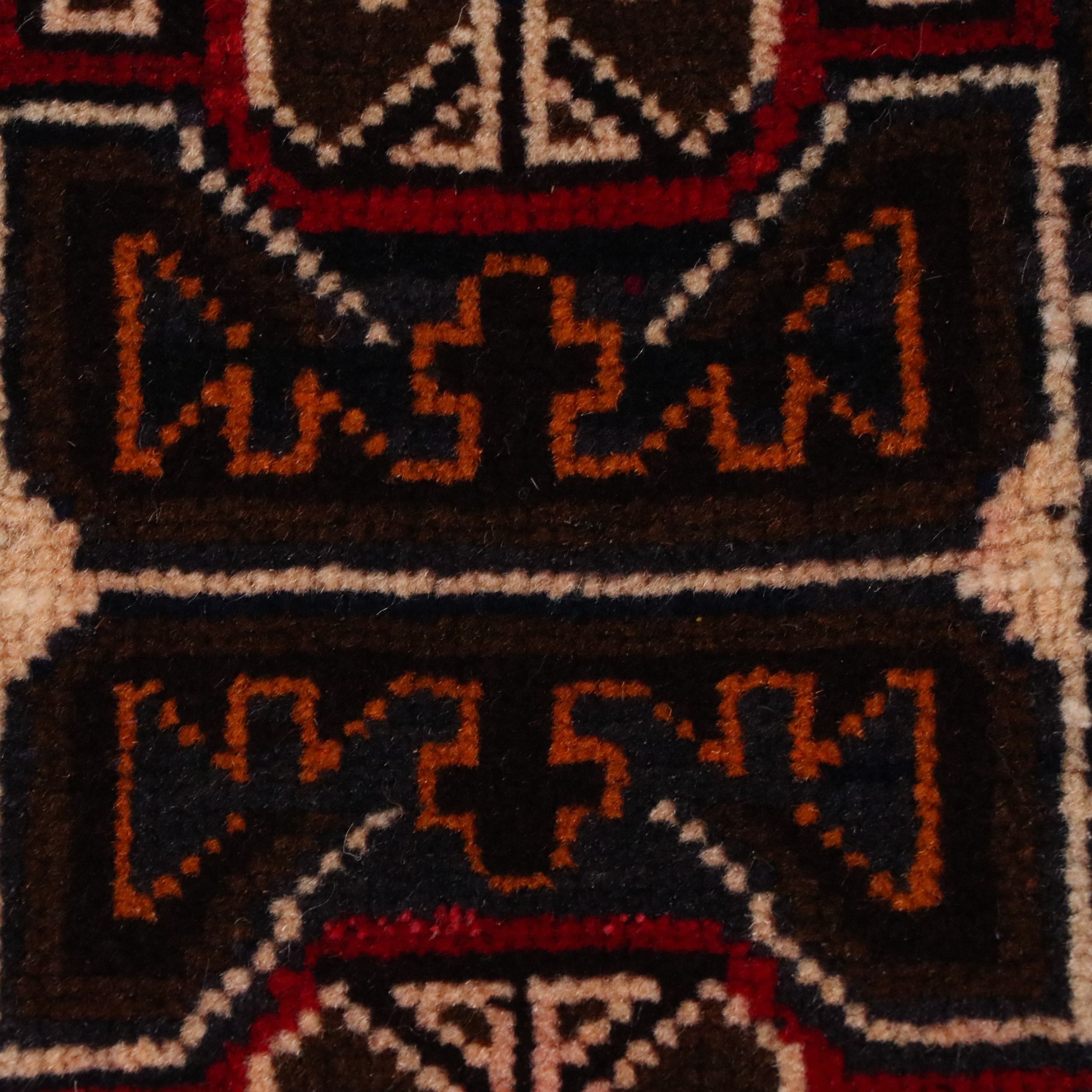 2'9 x 5'1 Hand-Knotted Afghan Baluch Accent Rug