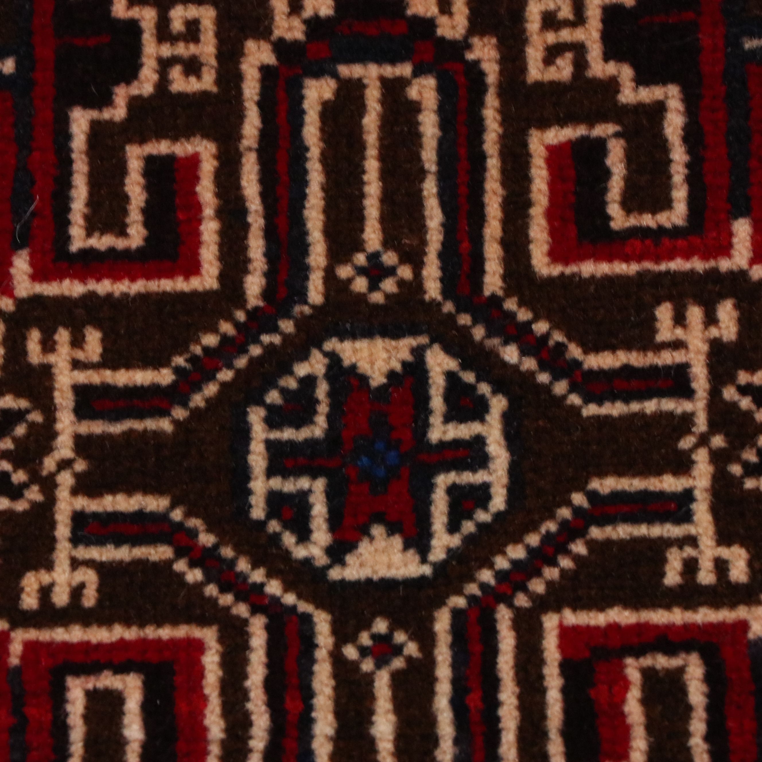 2'9 x 5'1 Hand-Knotted Afghan Baluch Accent Rug