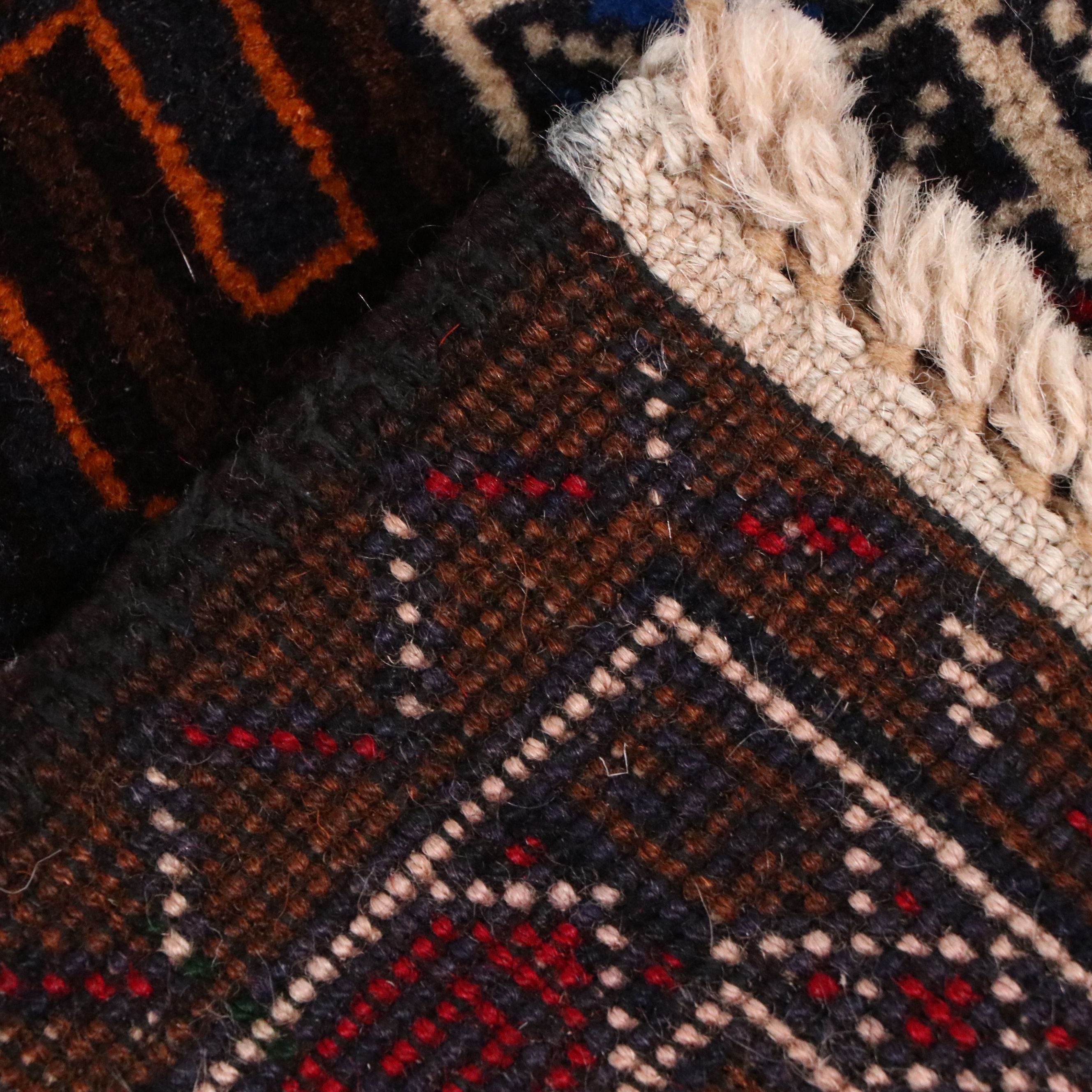 2'9 x 5'1 Hand-Knotted Afghan Baluch Accent Rug