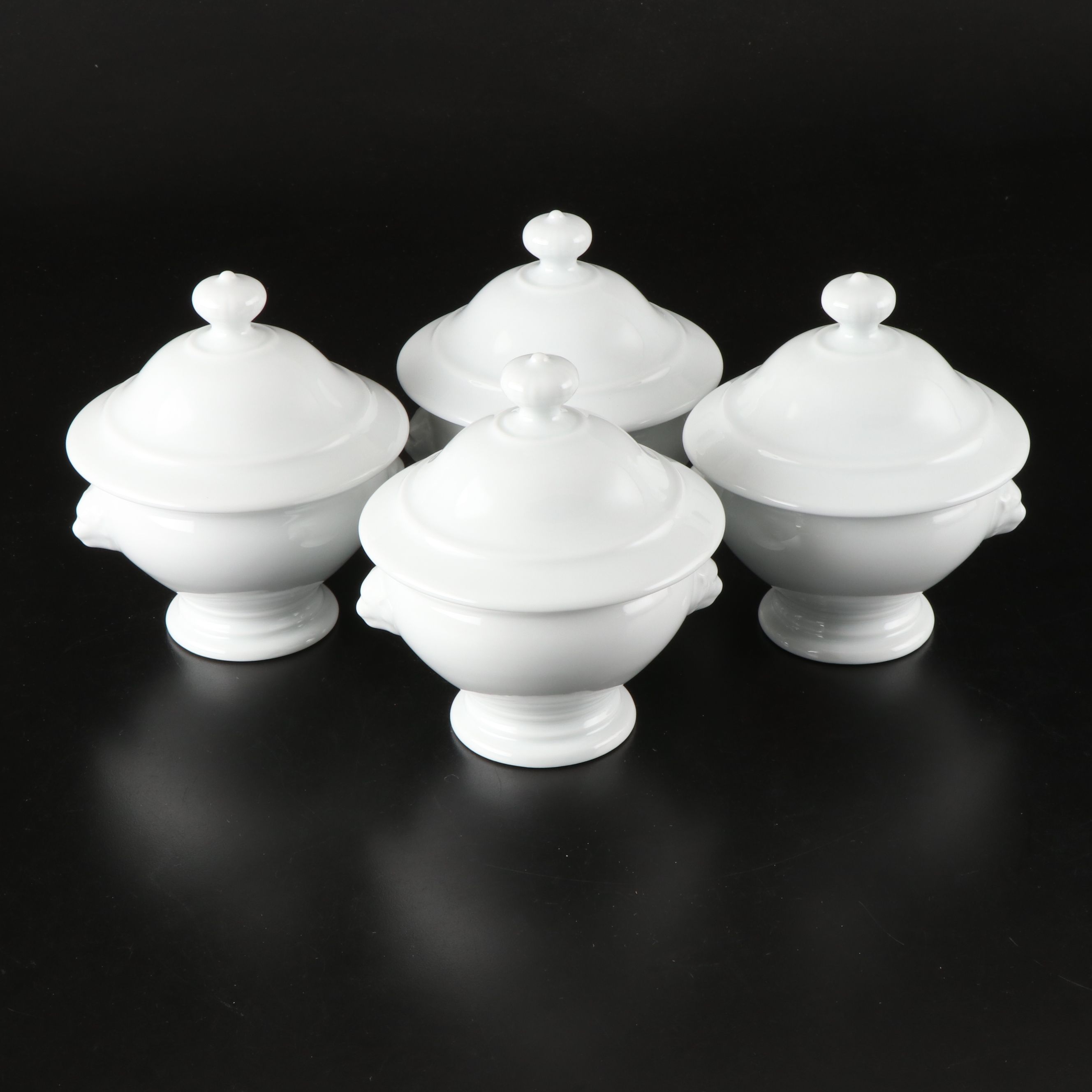 Apilco "Classic Whiteware" Porcelain Tureen with Individual Soup Bowls